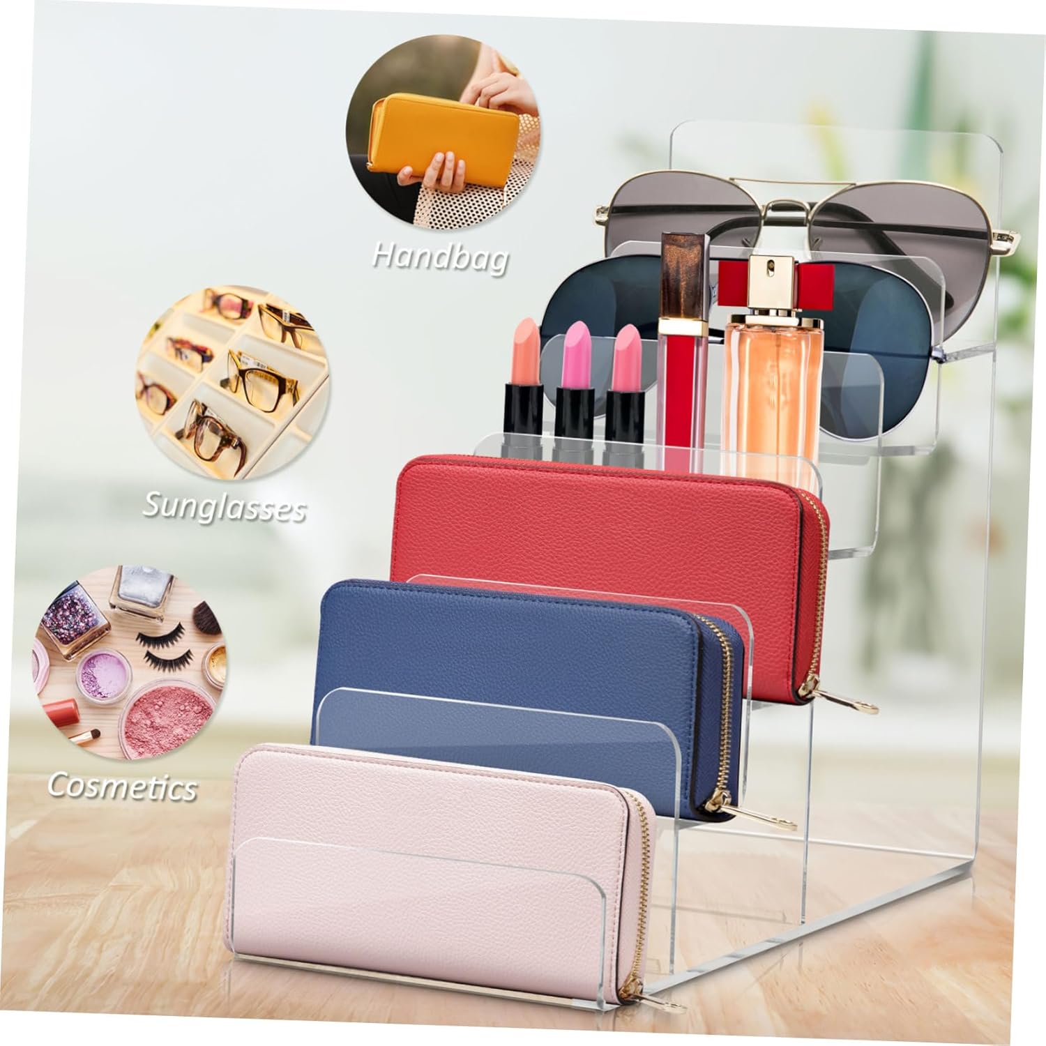 Cabilock 6-Tier Acrylic Display Stand for Purses and Accessories