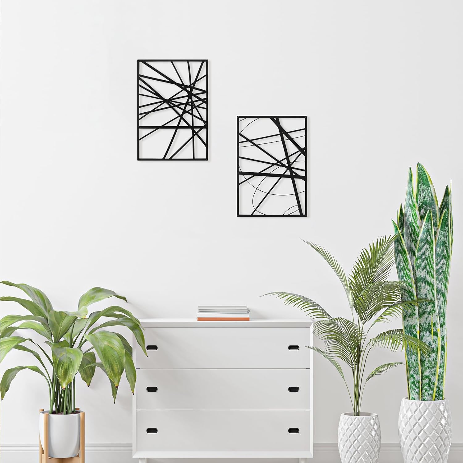 Art3dwallpanels Black Abstract Wall Art 4 Pack