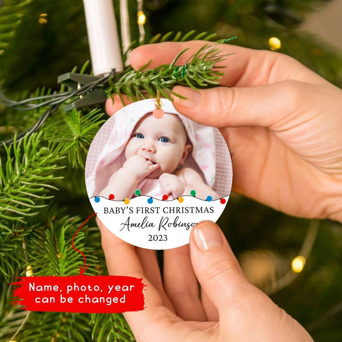 Personalized Babys First Christmas Ornament 2023
