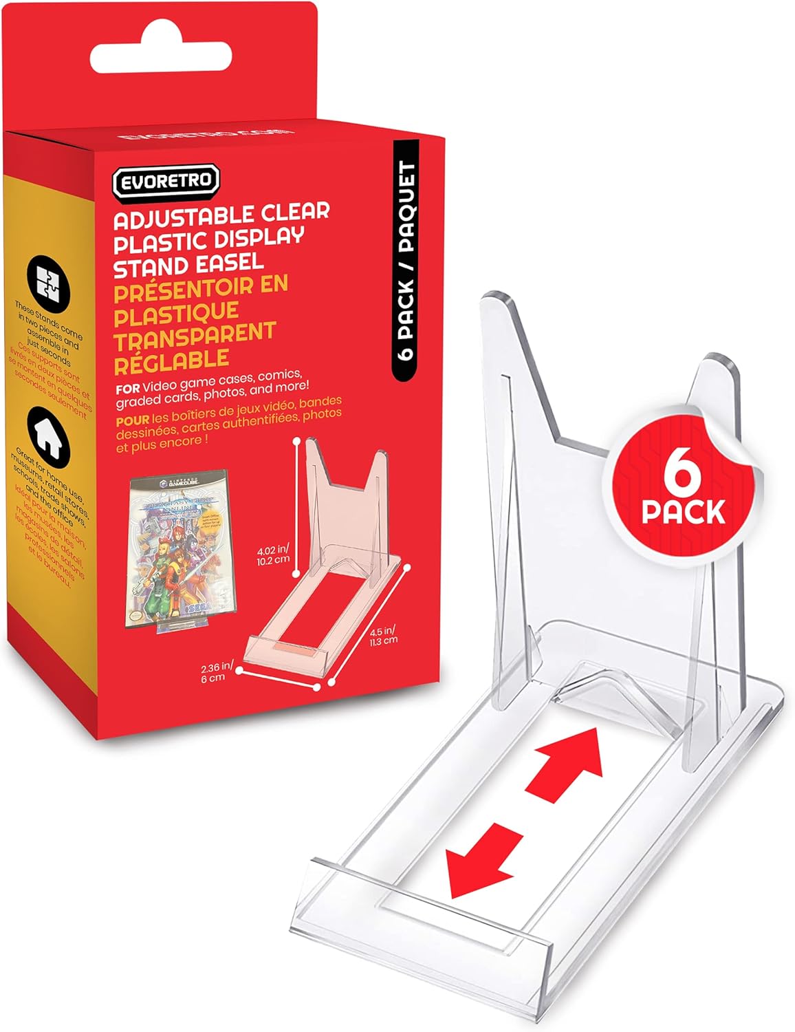 EVORETRO Clear Acrylic Display Stand 6-Pack