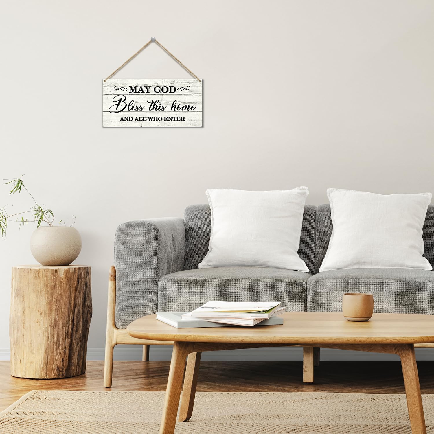 May God Bless This Home Wooden Wall Decor Sign