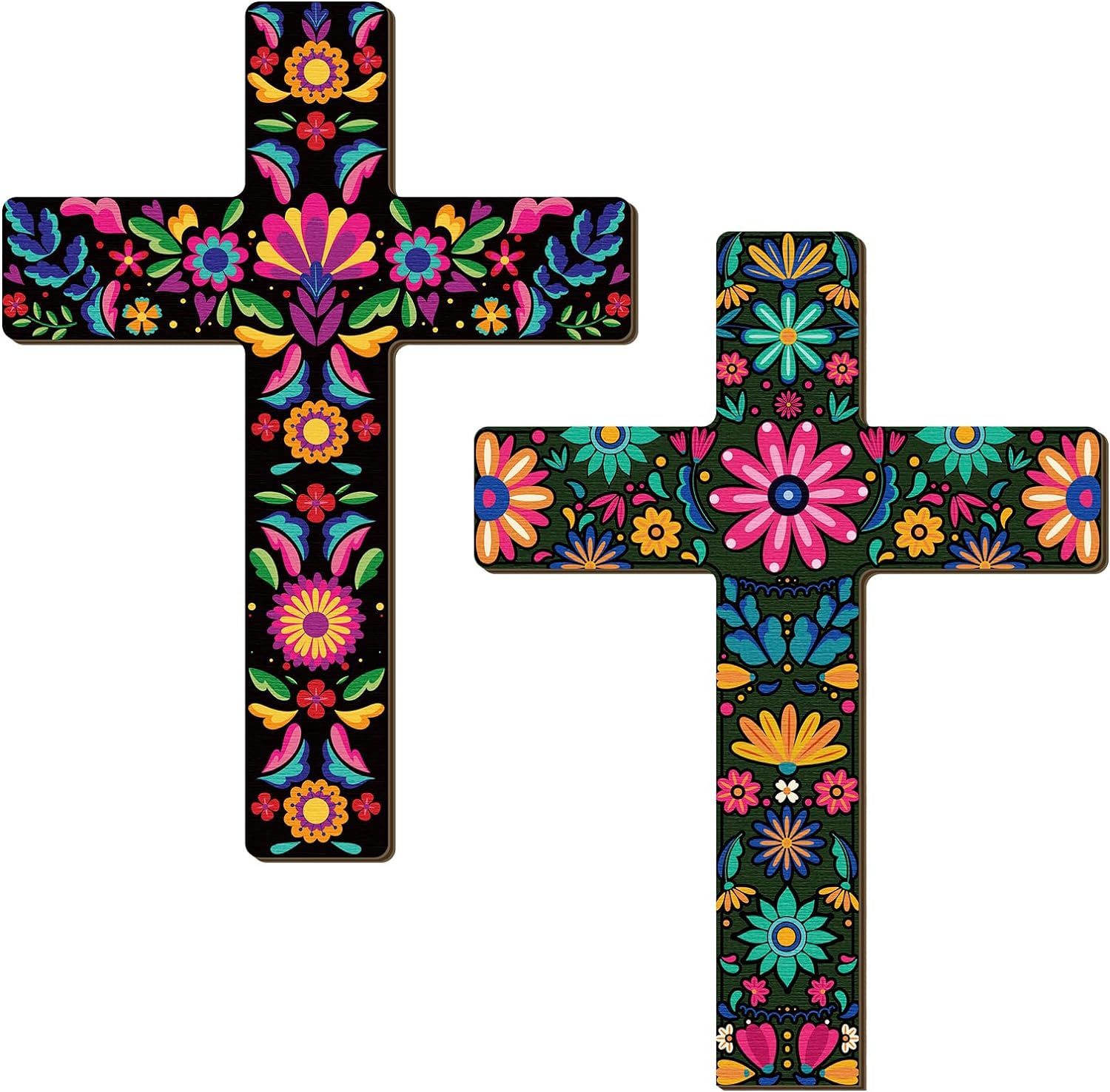 Pinkunn 2 Pcs Mexican Cross Wall Decor