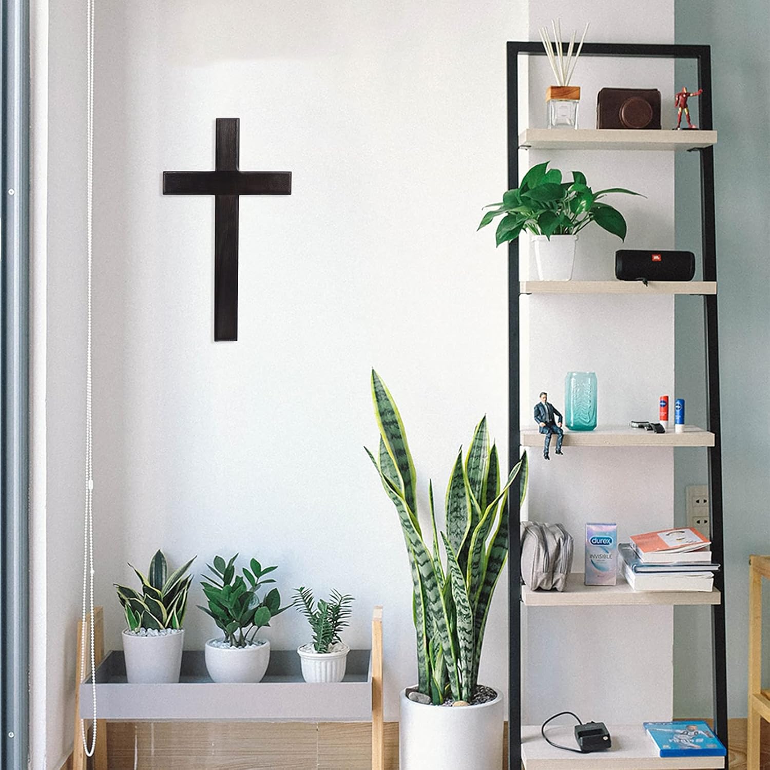 BESPORTBLE Wooden Cross Wall Decor Holy Jesus Decoration