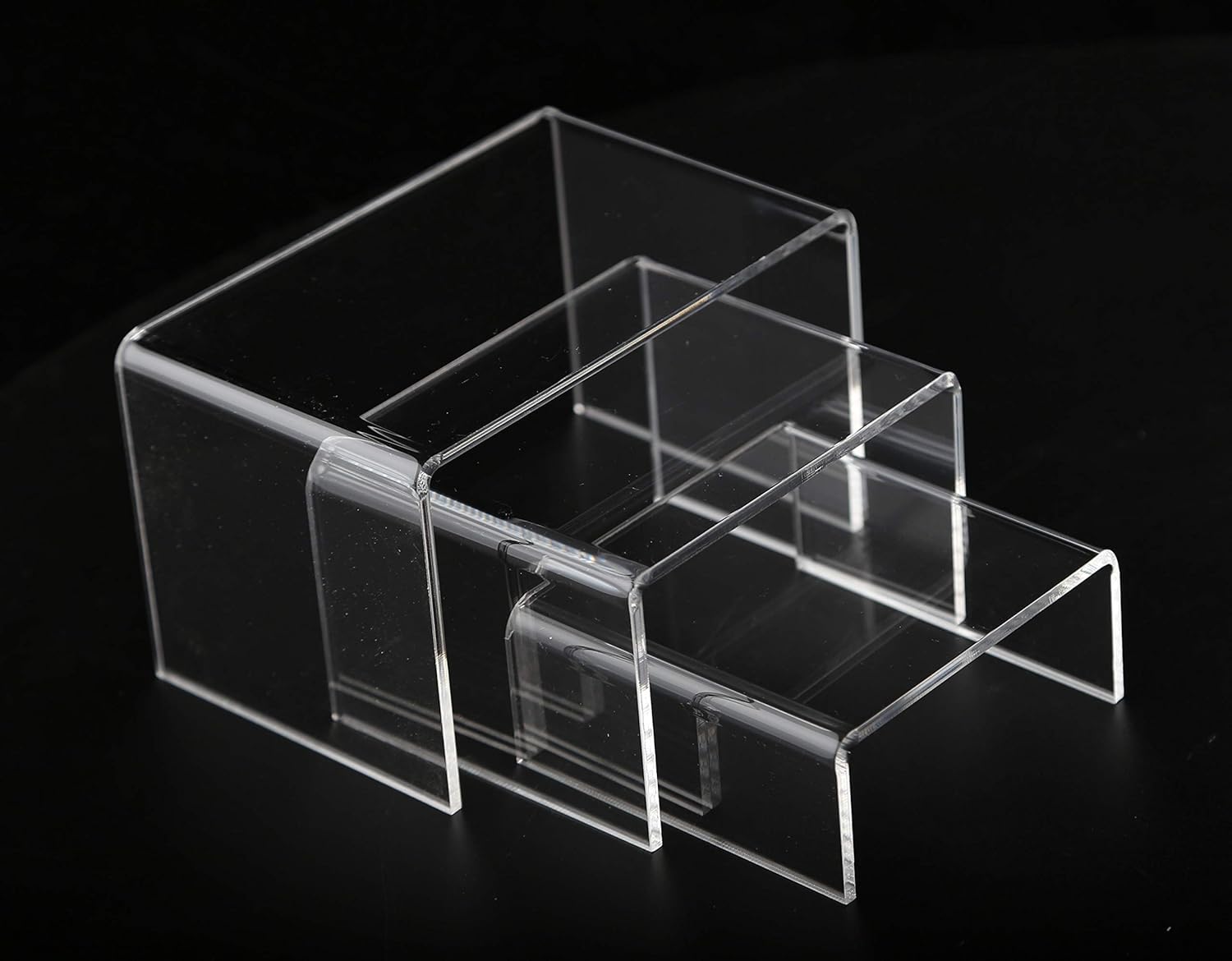 Jusalpha 6-Piece Clear Acrylic Riser Set for Display