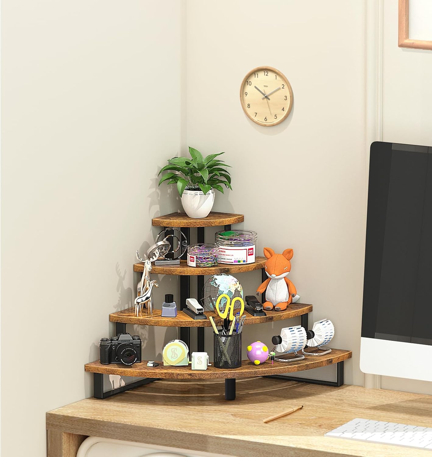 ELITEROO 4 Tier Display Stand with Curved Corner