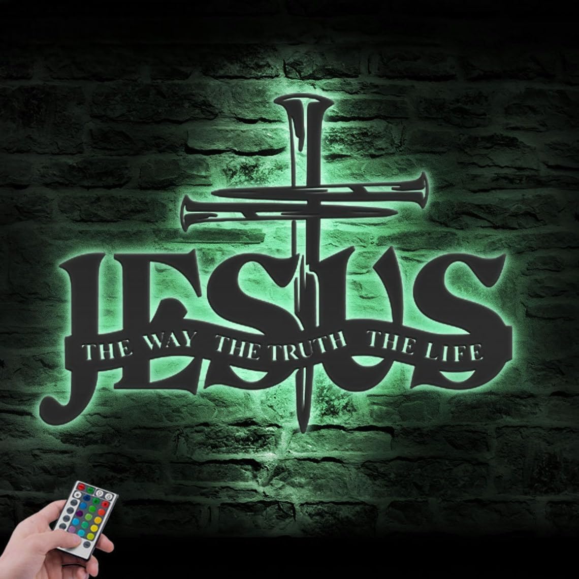 Personalized Cross Wall Decor with Name and LED Light