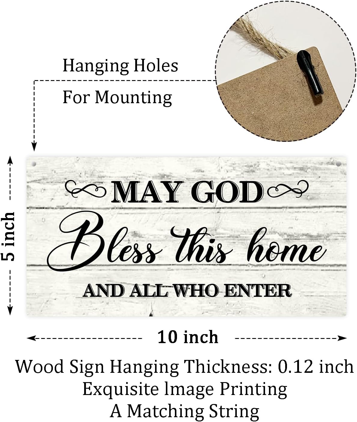 May God Bless This Home Wooden Wall Decor Sign