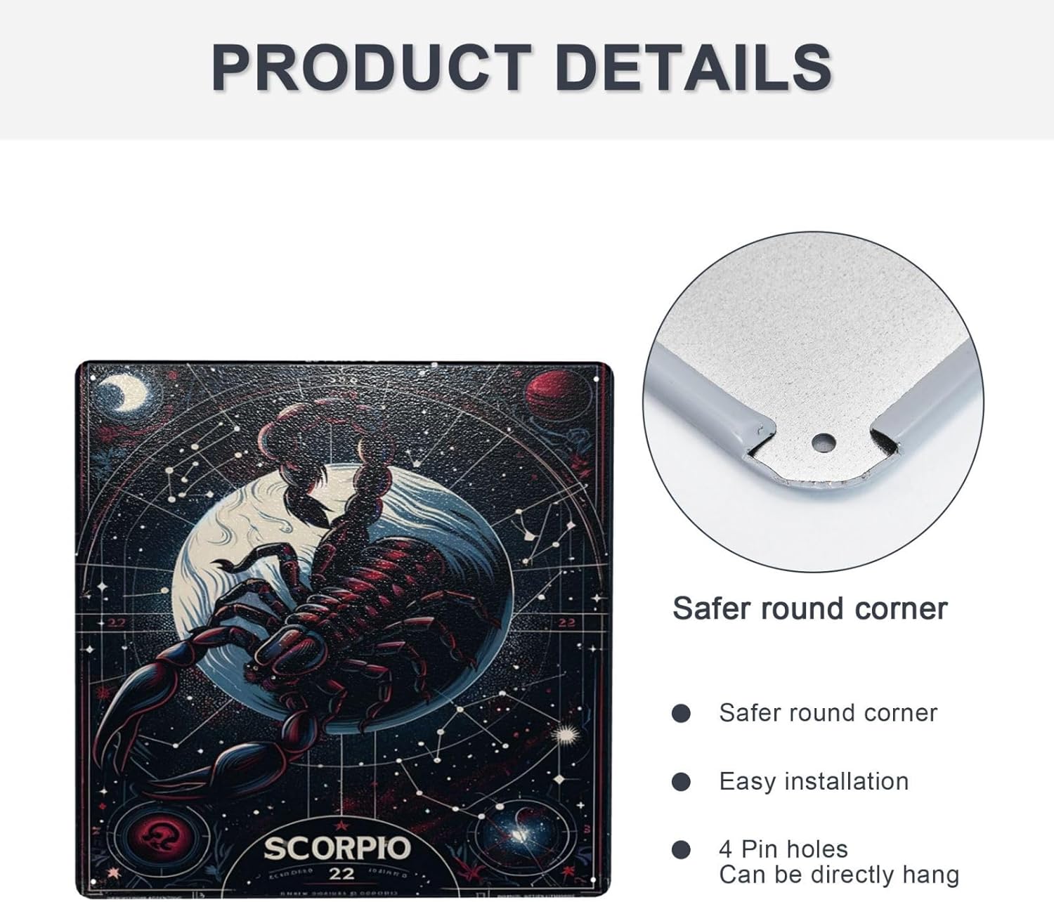 Twelve Constellations Scorpio Zodiac Metal Poster Decor