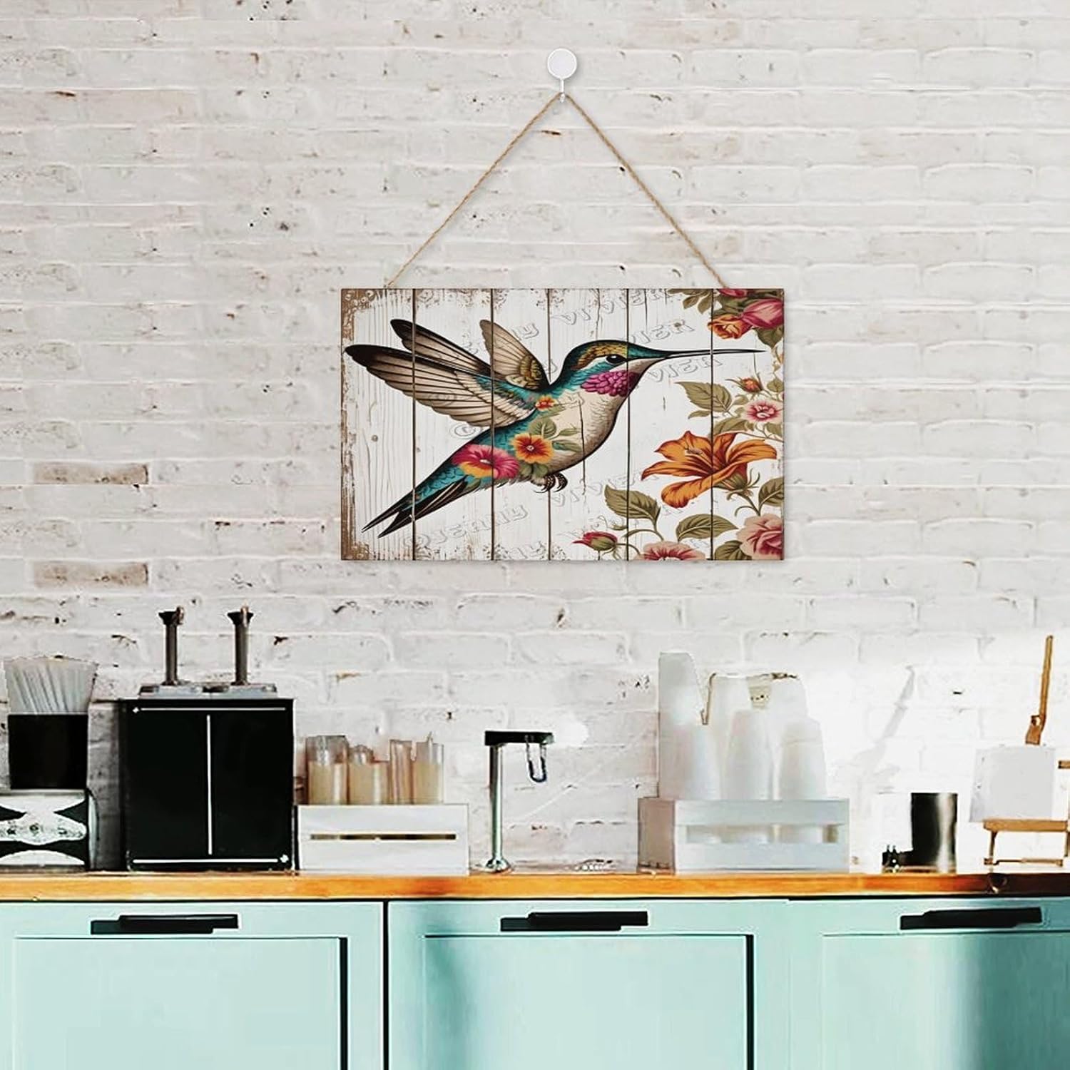 Spring Summer Hummingbird Door Sign 10x16 Welcome Decor 1