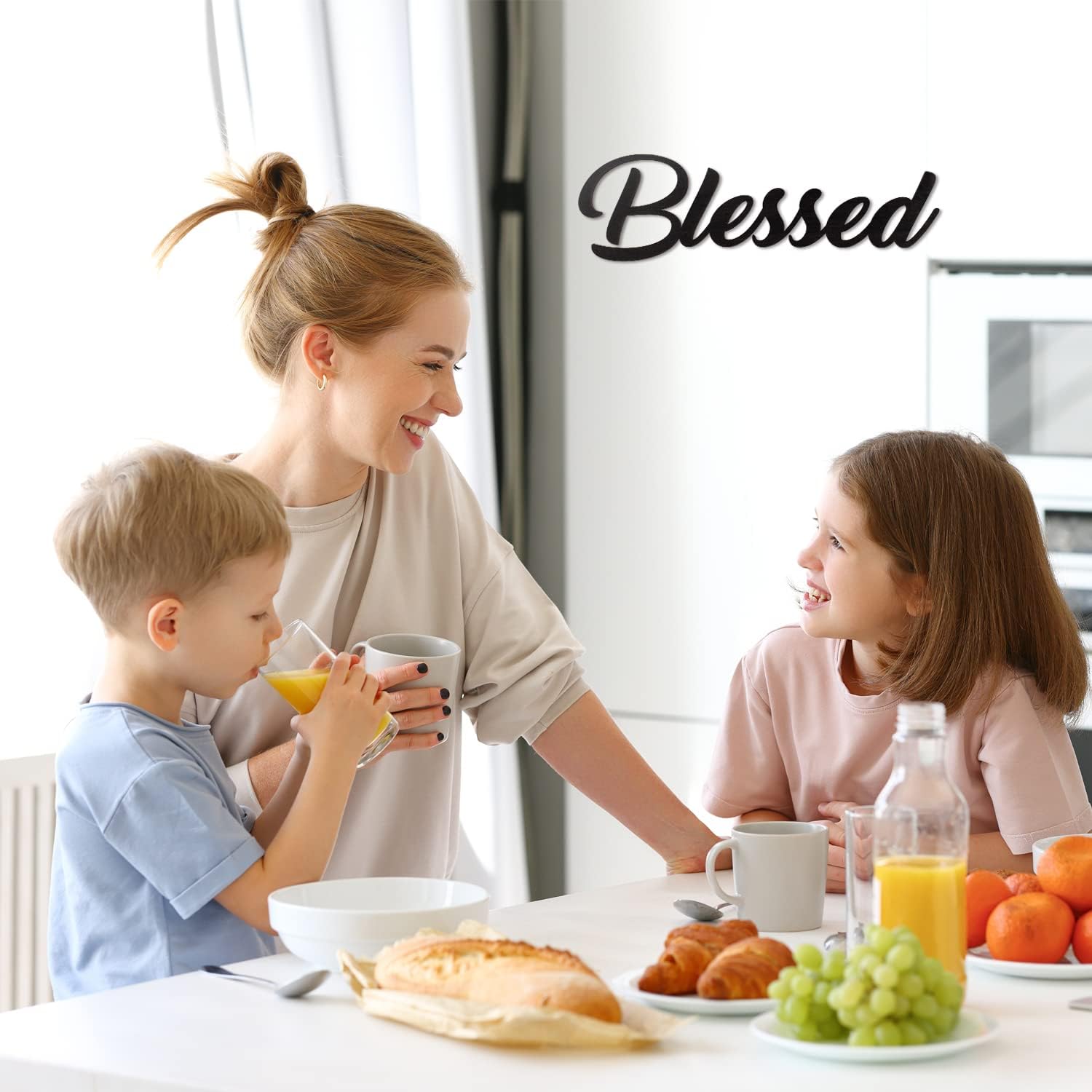 Wood Blessed Sign for Home Decor