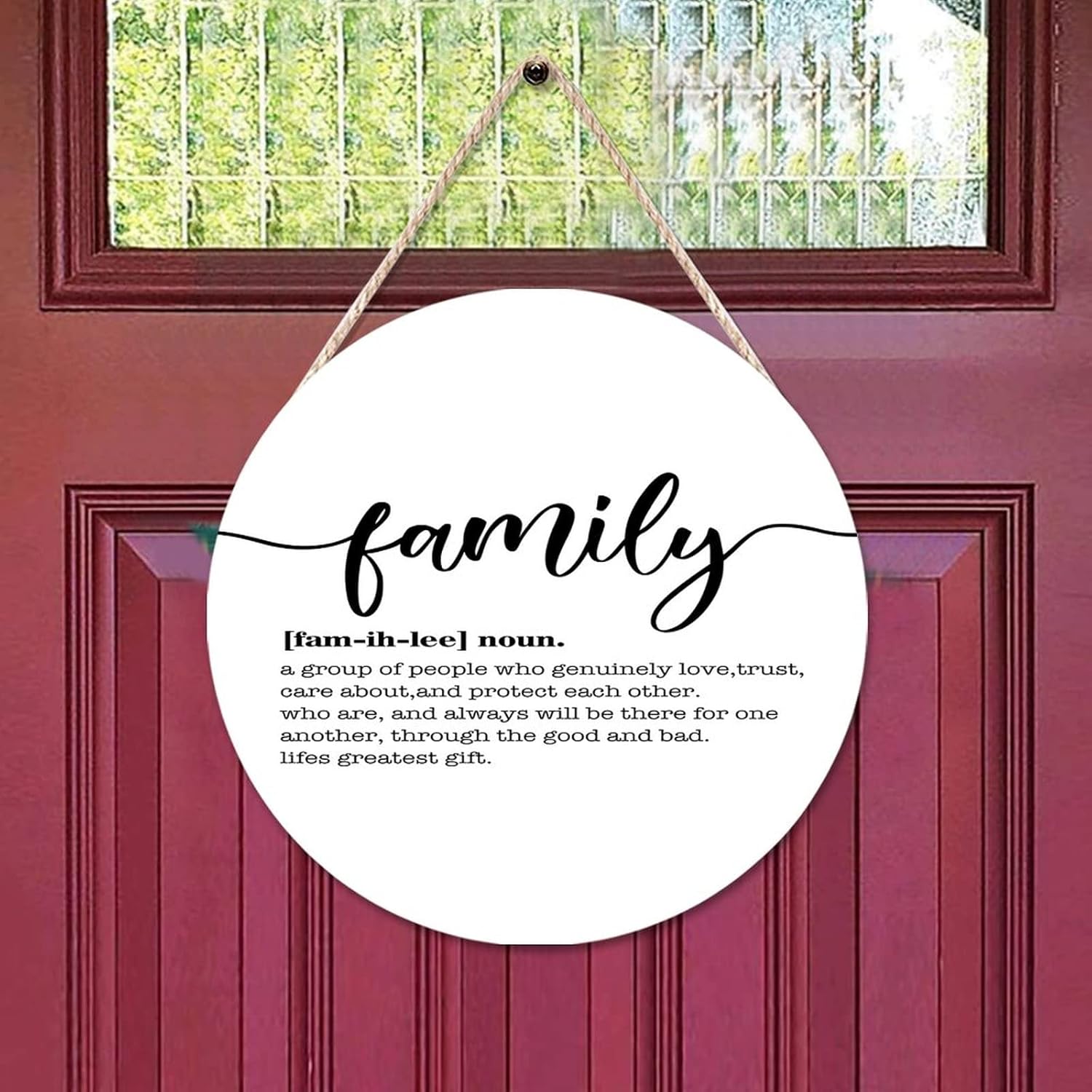Funny Noun Dictionary Family Front Door Hanger Inspirational Quote Sign