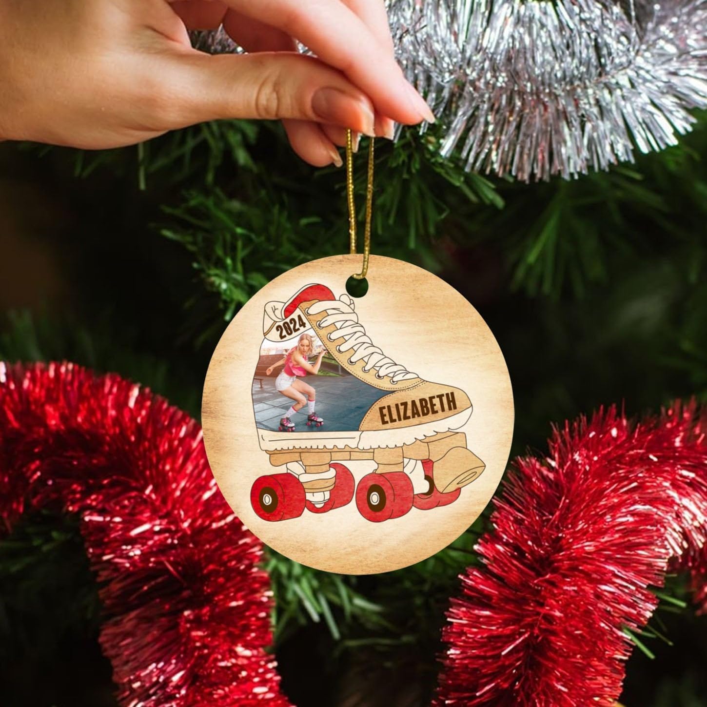 Cenluxy Personalized Roller Derby Christmas Ornament