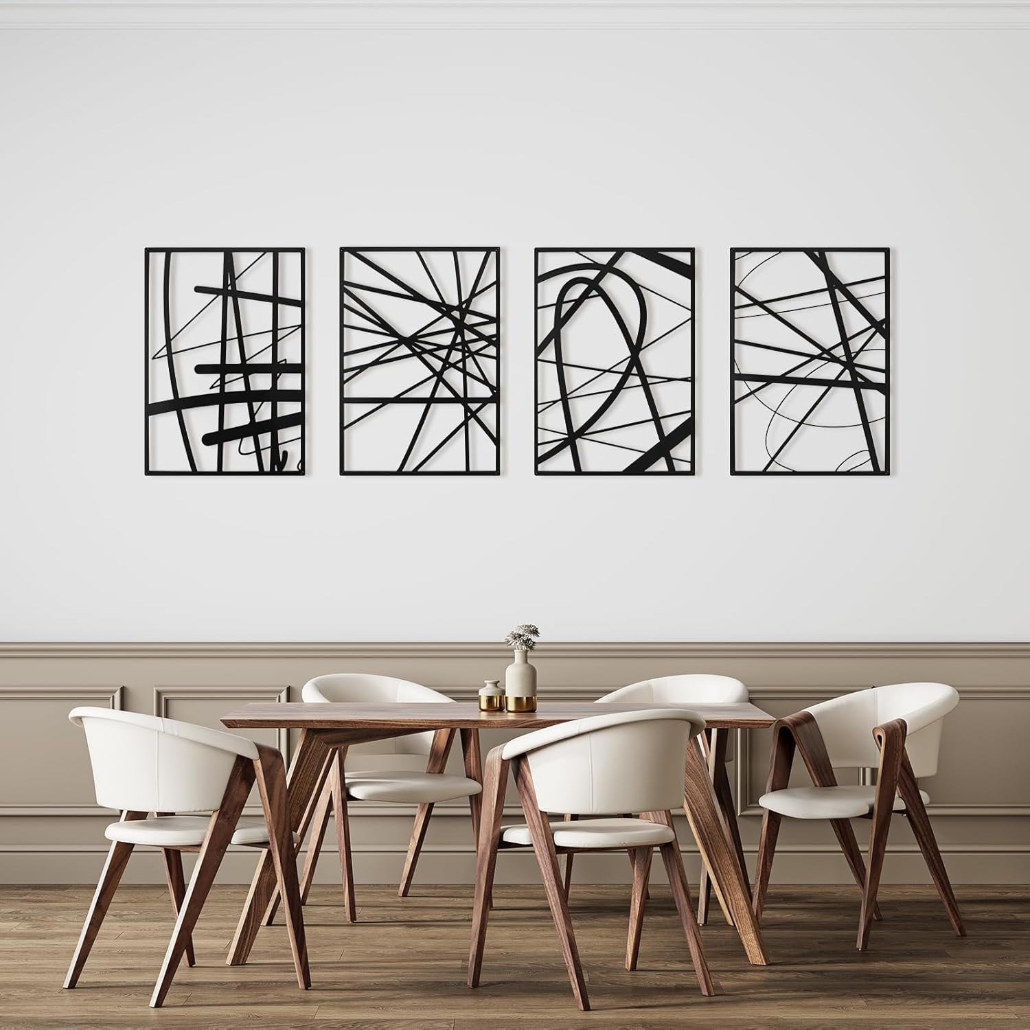 Art3dwallpanels Black Abstract Wall Art 4 Pack