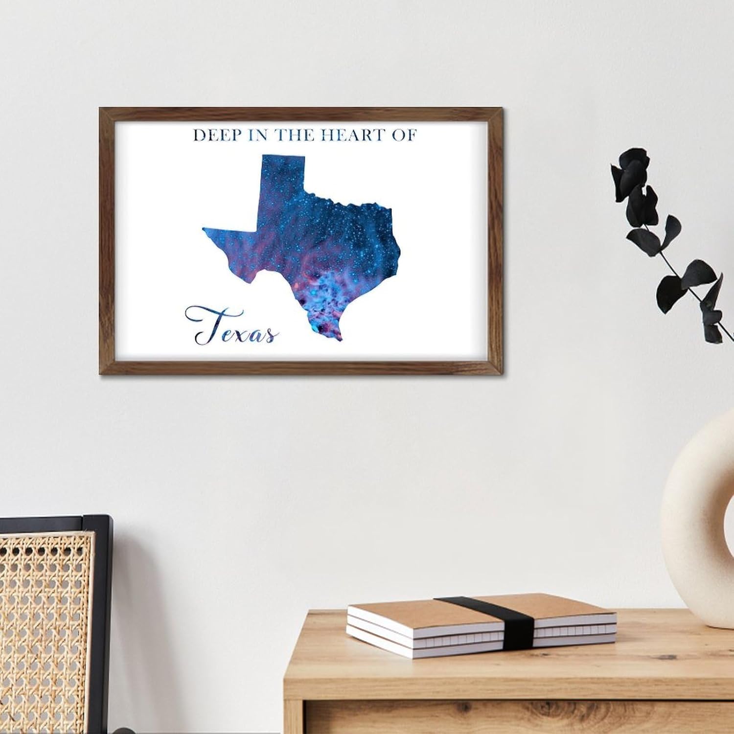 Galaxy Stars Wall Decor Sign 8x12in Rustic Wood Framed Art