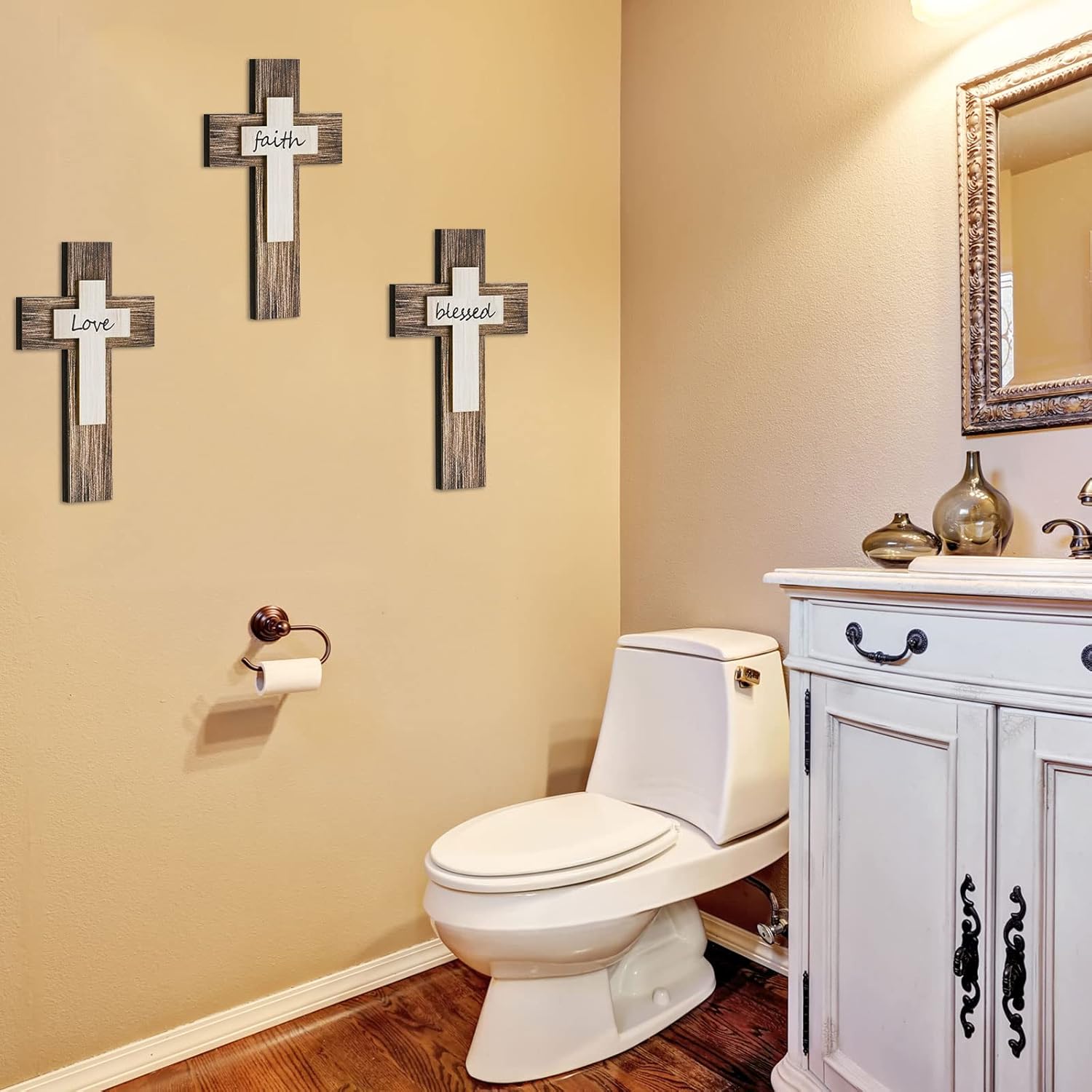 Yalikop 3 Piece Wooden Cross Wall Decor Set