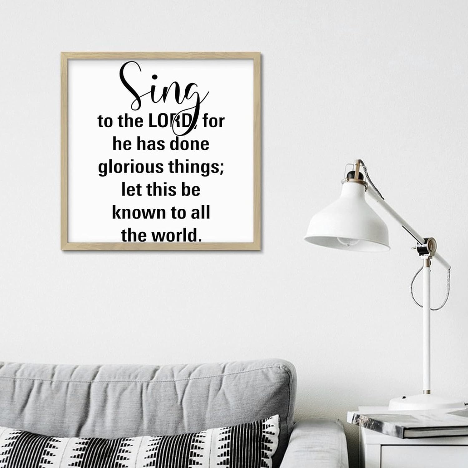 Inspirational Sing to the Lord Wall Decor Sign 12x12in