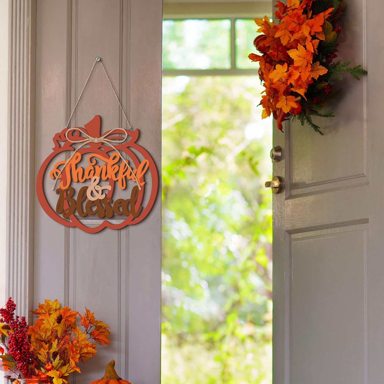 Thankful and Blessed Fall Pumpkin Wall Decor