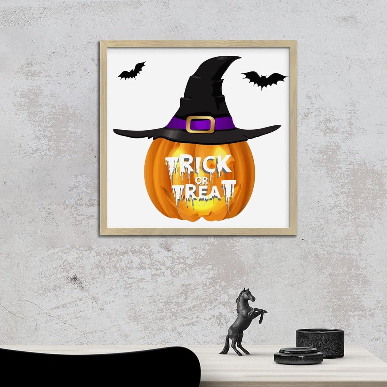 Happy Halloween Decor Jack-O-Lantern Wooden Wall Plaque