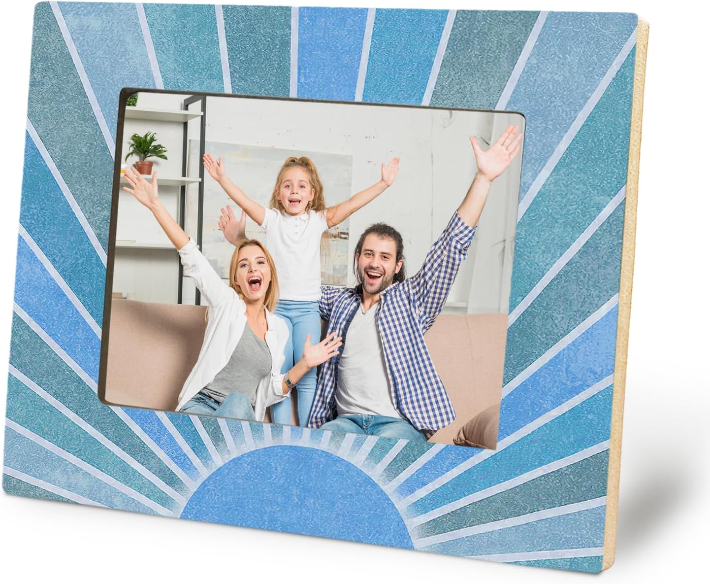 Blue Sun Picture Frame 5x7 Retro Boho Decor