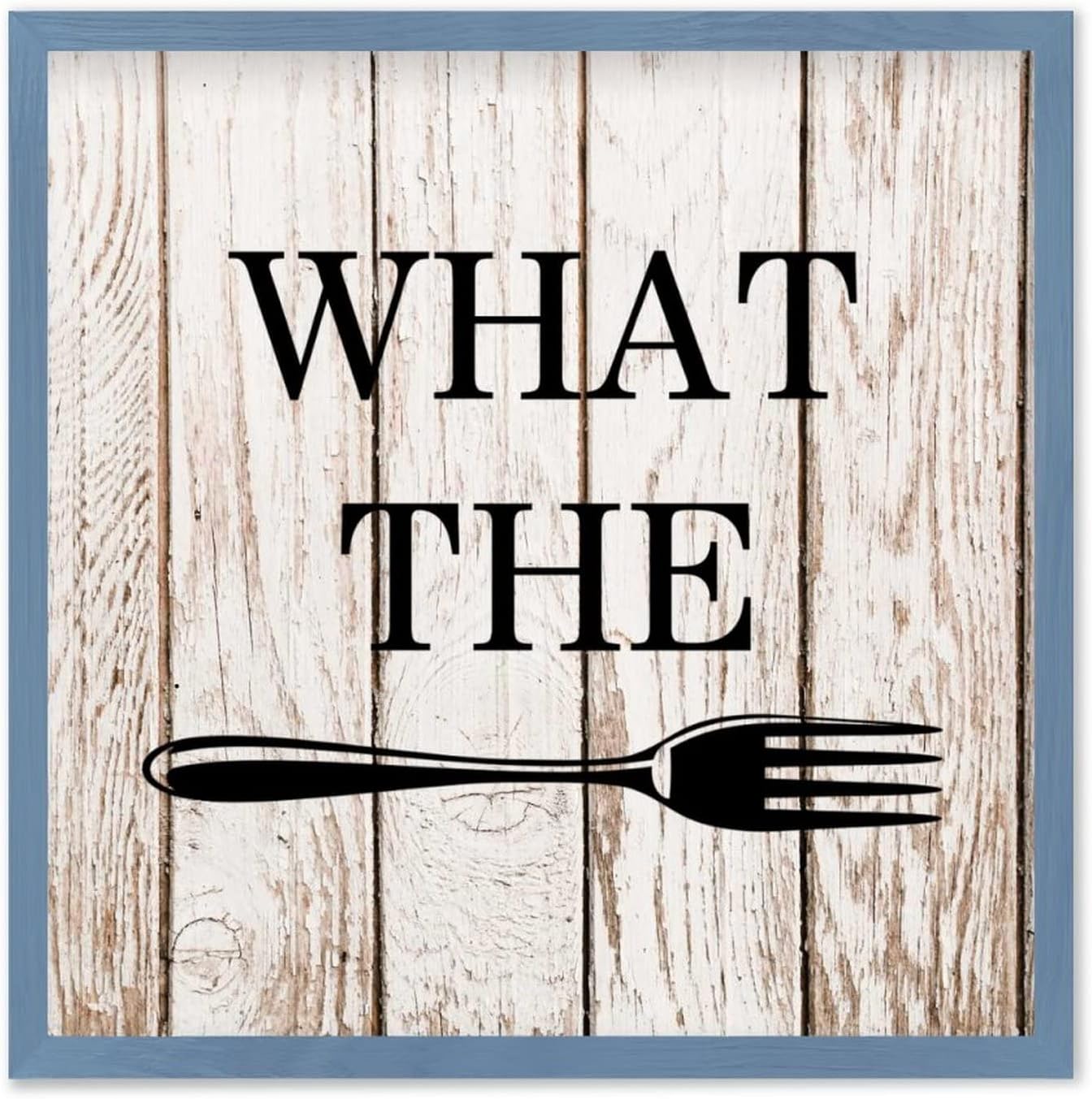 Farmhouse Wall Decor Sign 12x12 Rustic Wood Frame Dark Blue