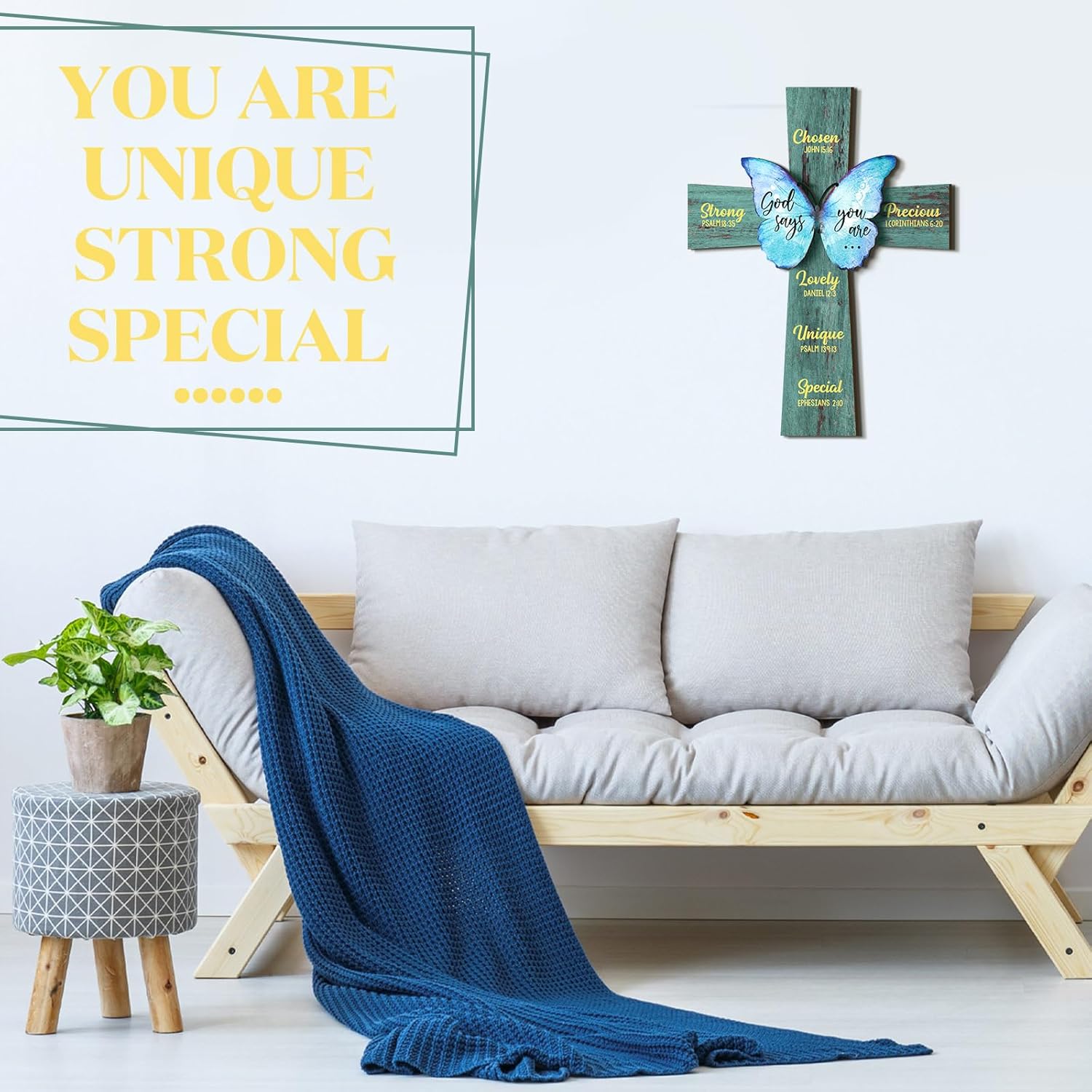 Panelee 1181 Inch Cross Wall Decor Bible Verse Sign