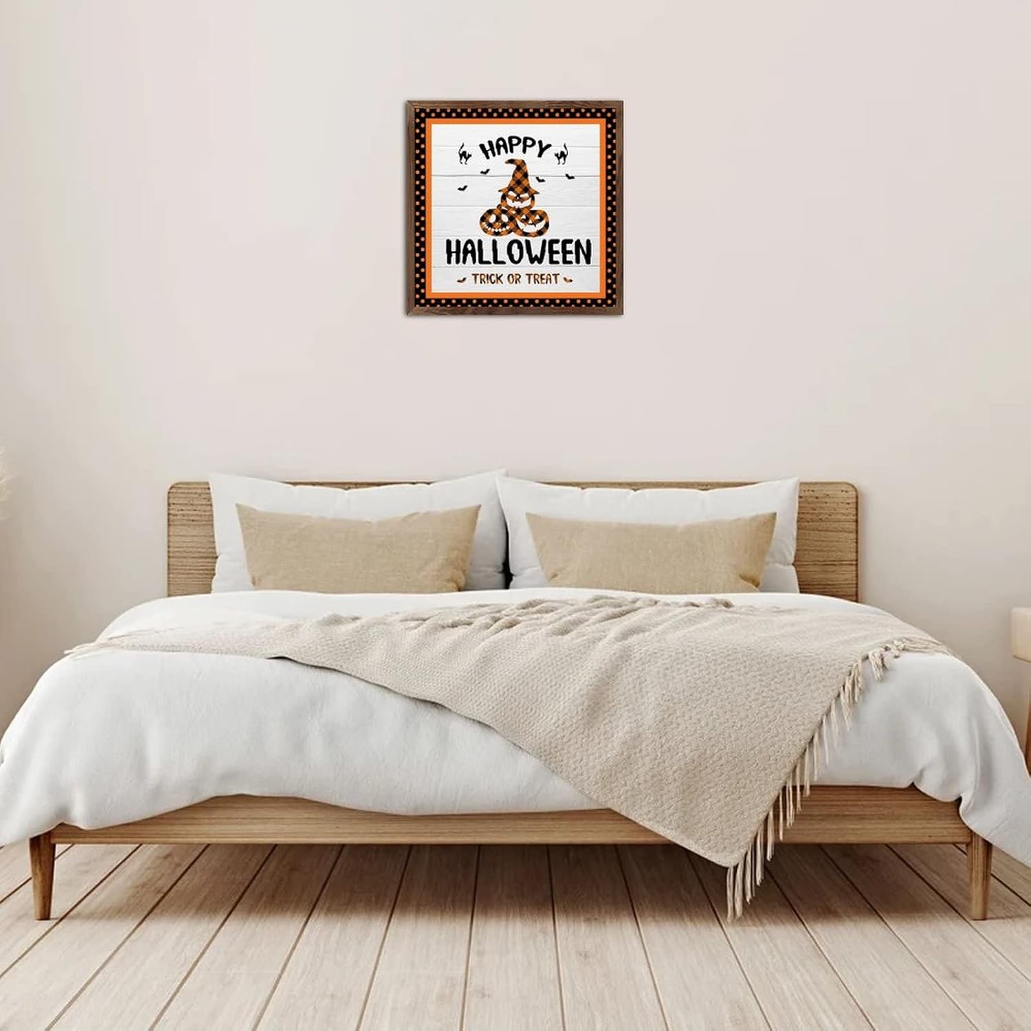 Happy Halloween Wood Framed Wall Decor Sign