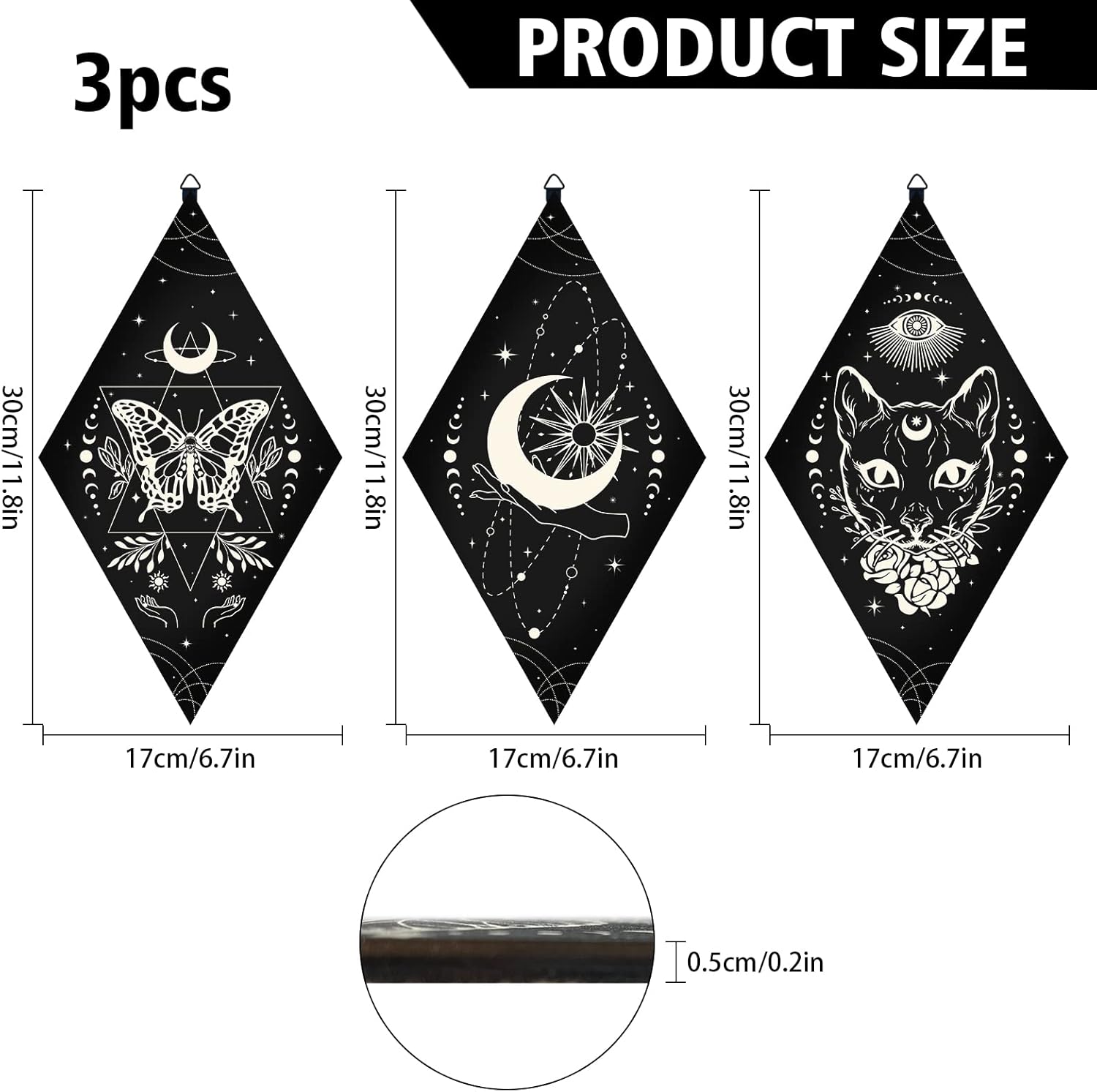 CRASPIRE 3pcs Boho Wall Decorations Wood Signs