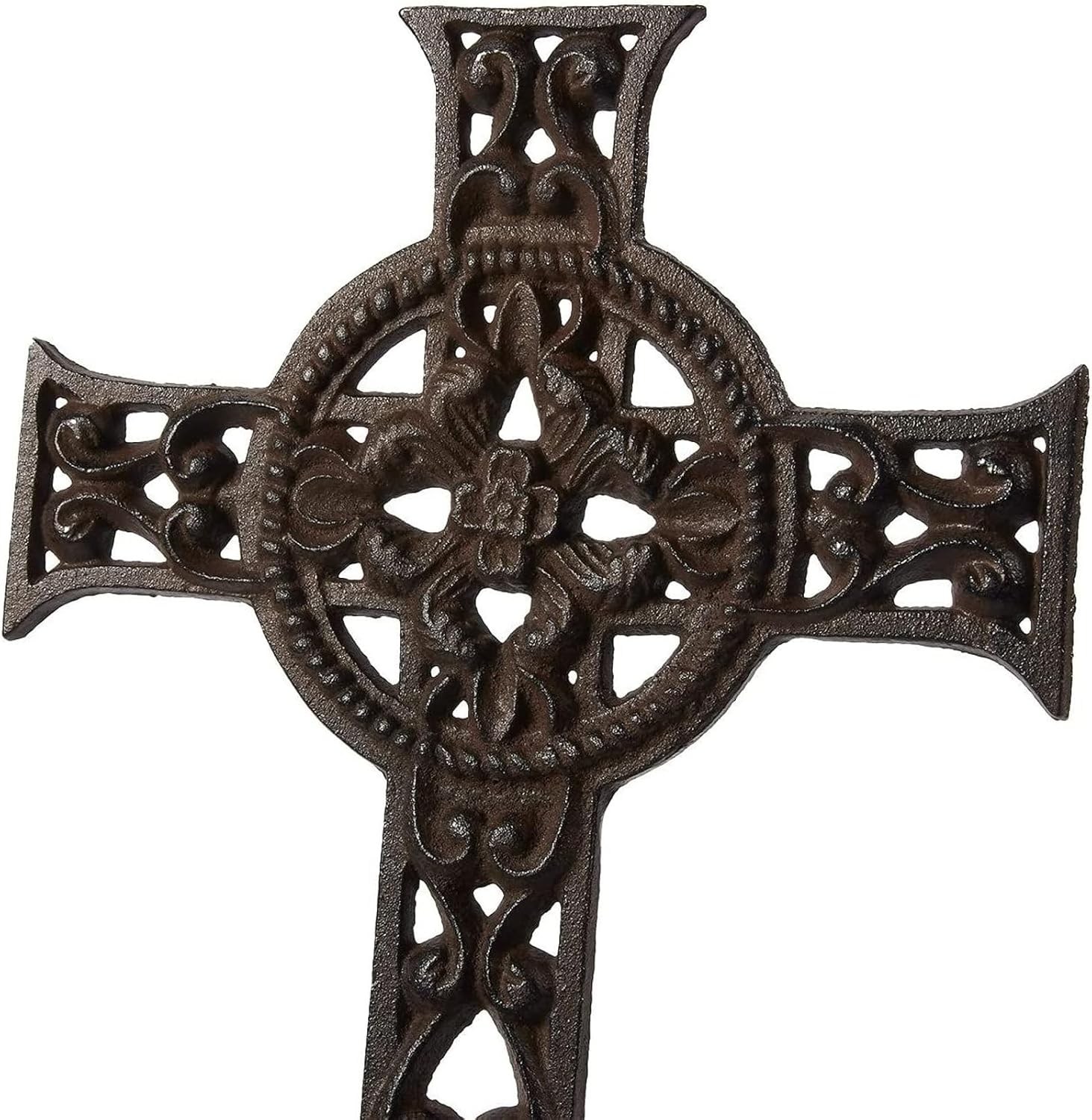 Juvale Dark Bronze Wrought Iron Celtic Cross Wall Decor