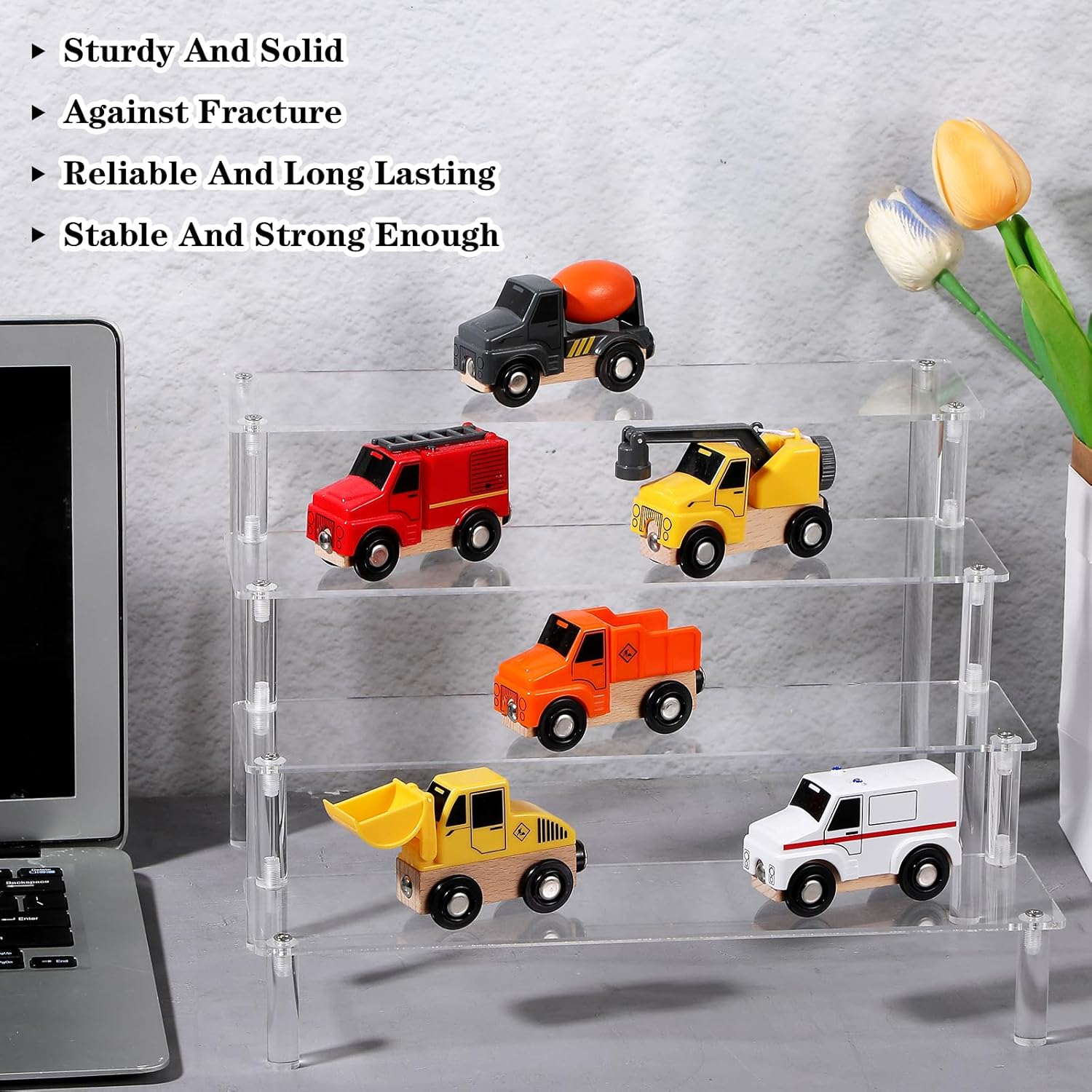 2 Pack 4 Tier Acrylic Display Risers for Organizing and Showcasing