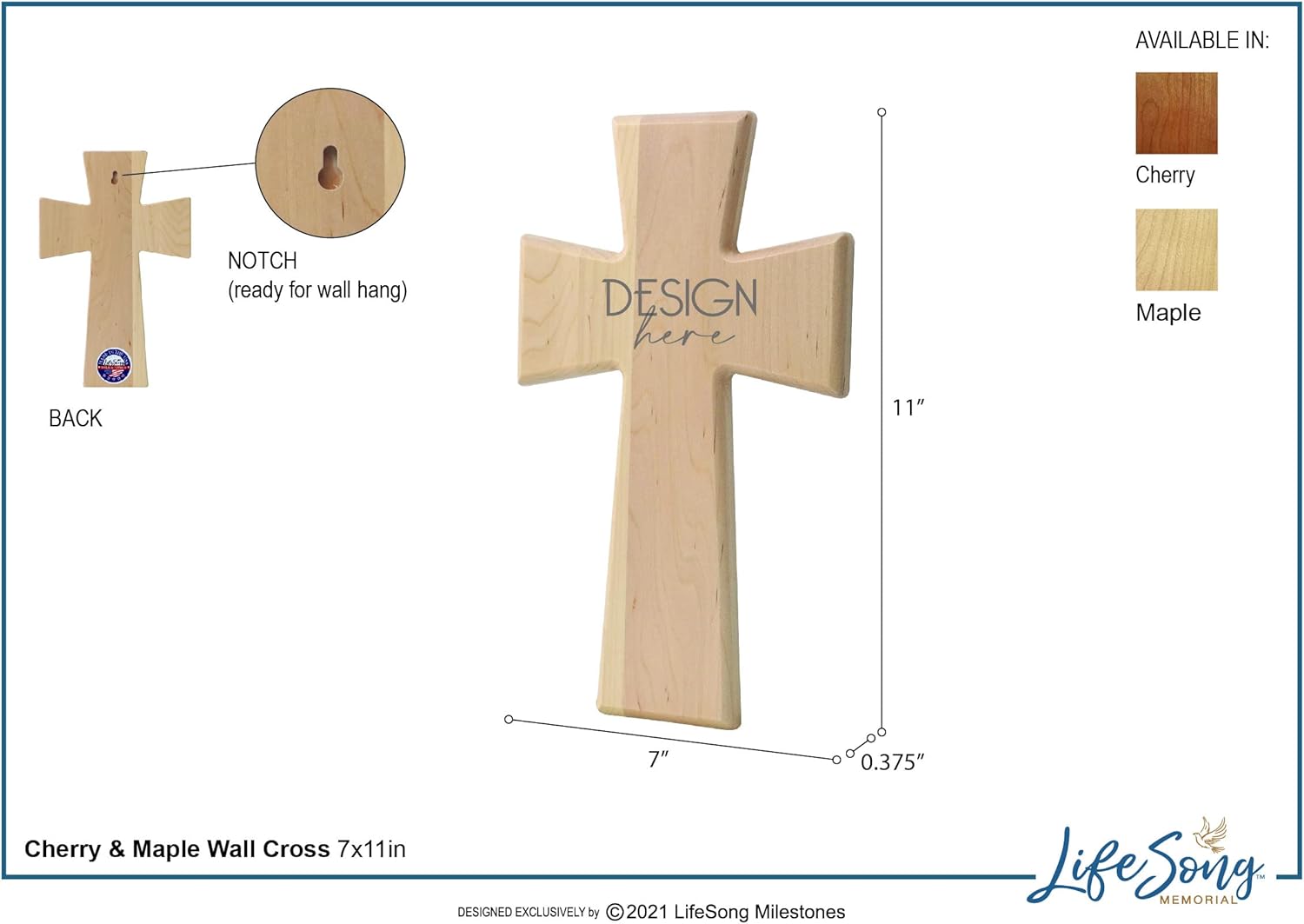 LifeSong Milestones Personalized Wooden Wall Cross