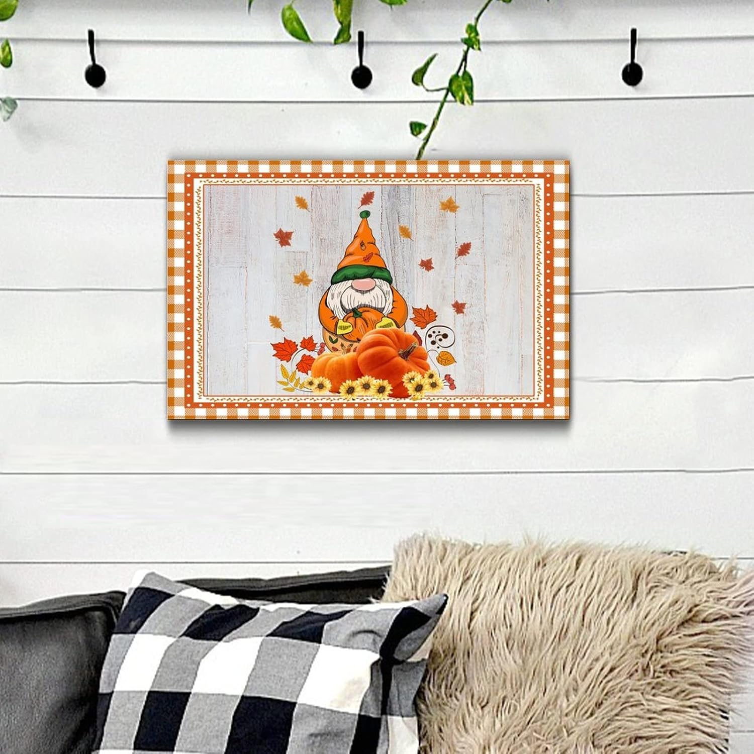 Fall Harvest Thanksgiving Wooden Sign 12x16in