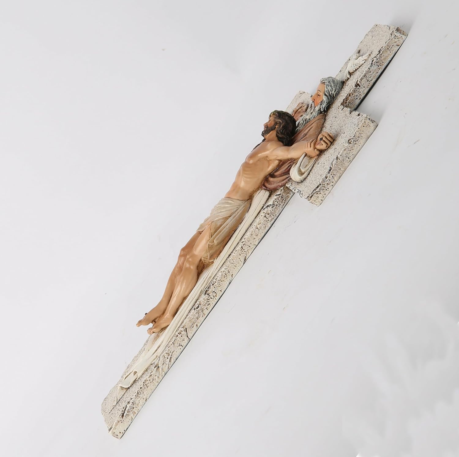 BC Catholic Holy Trinity Crucifix Wall Cross 95 High Inspiring Religious Sculpture
