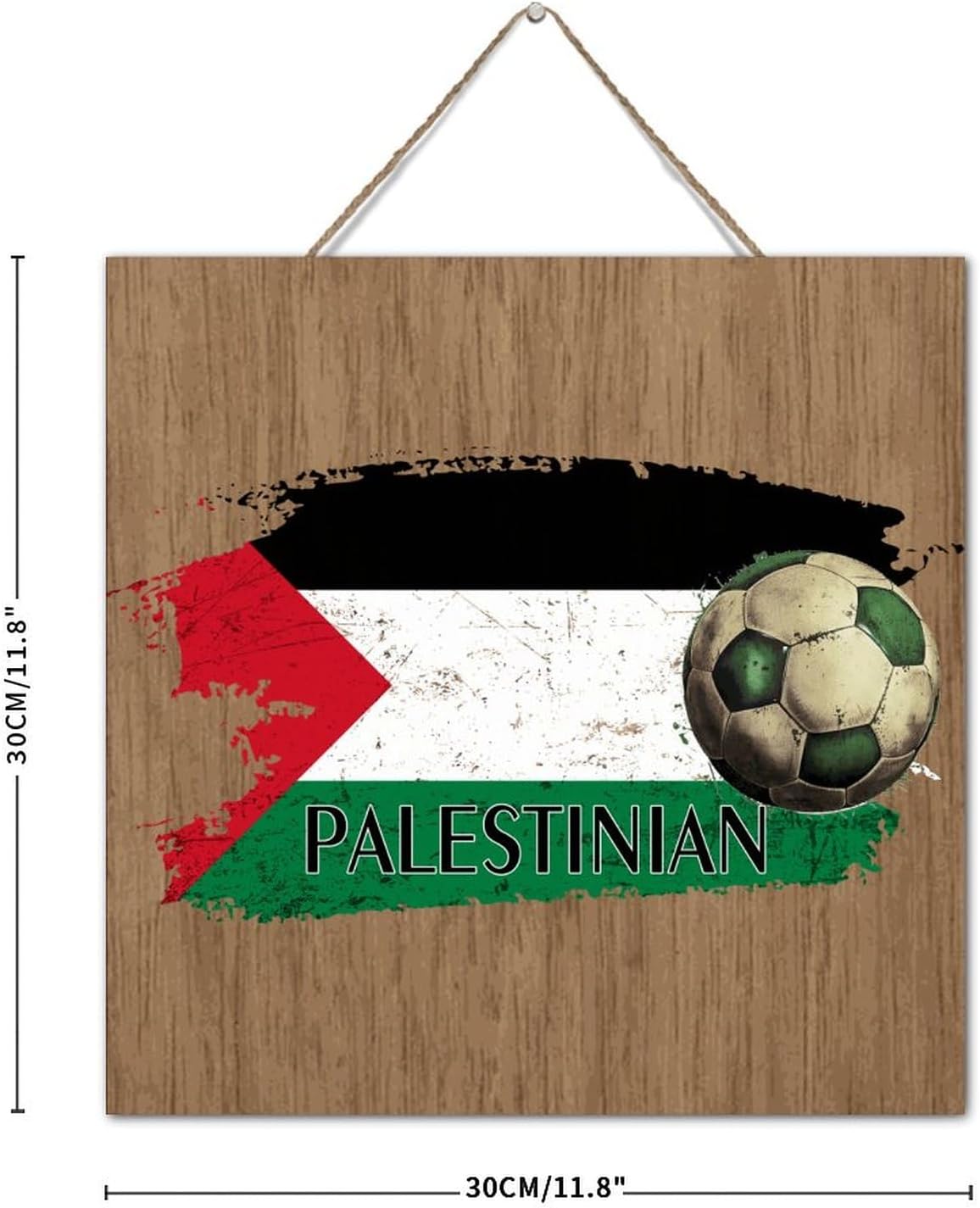 Inspirational Football Theme Wooden Wall Sign 12x12 Inch