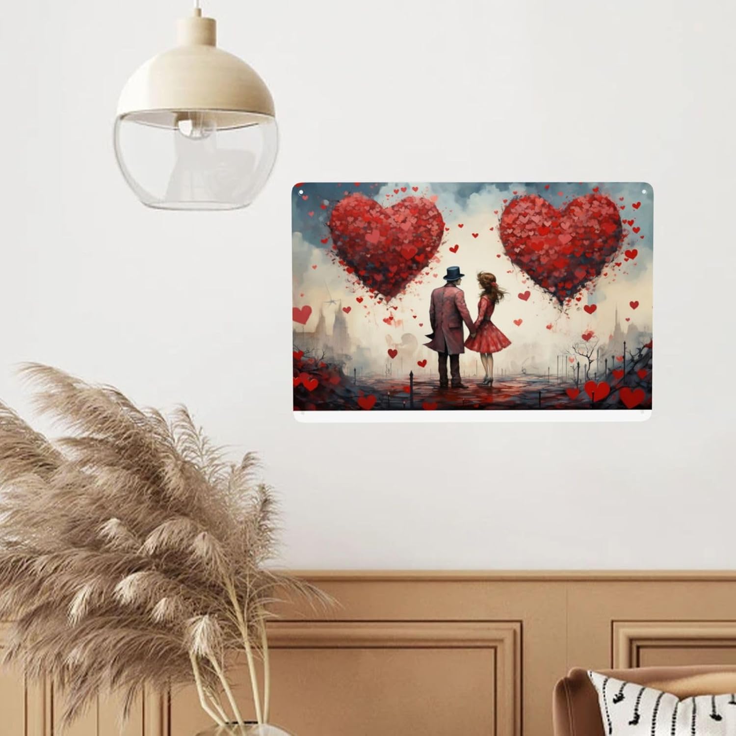 Urban Love Oasis Floating Hearts Tin Sign