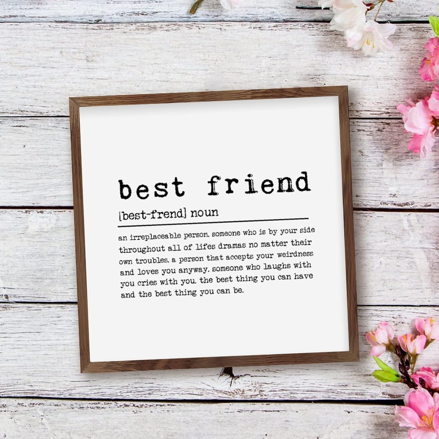 Rustic Framed Wood Sign Best Friend Home Decor Wall Art