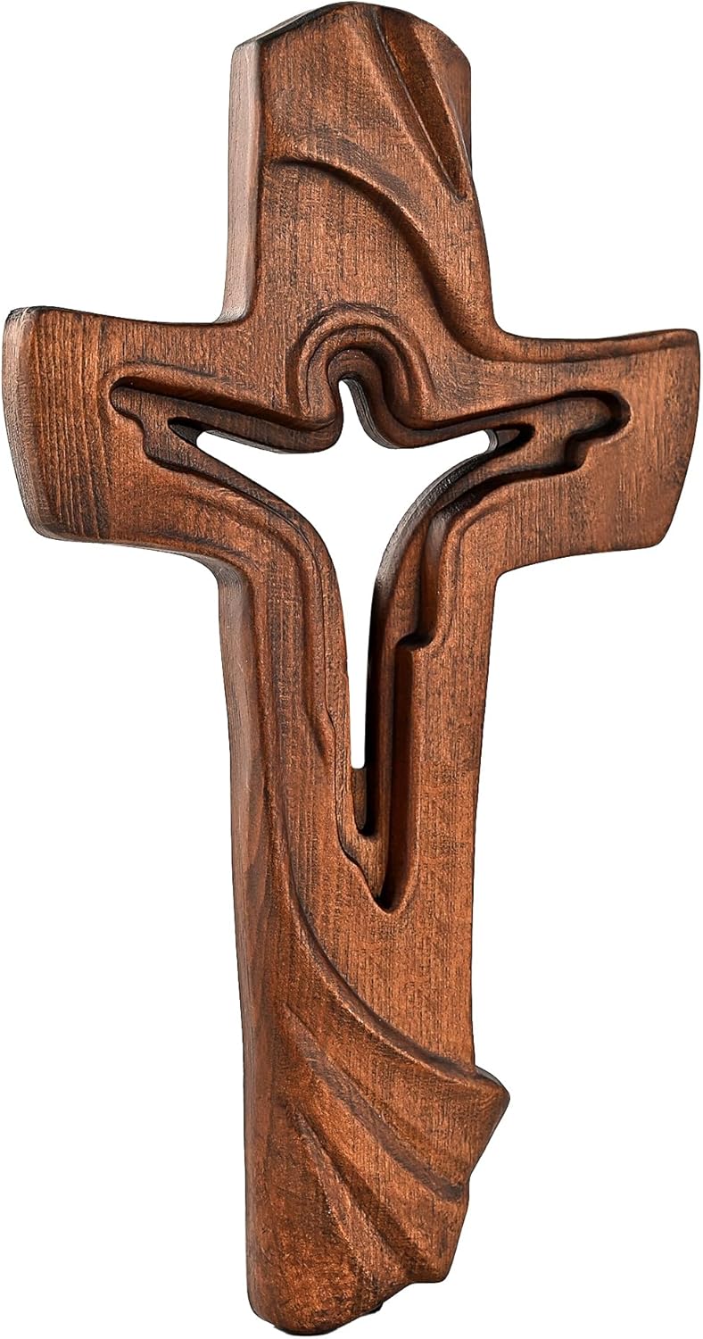 BGCOPPER Wooden Cross Wall Decor 14 Inch