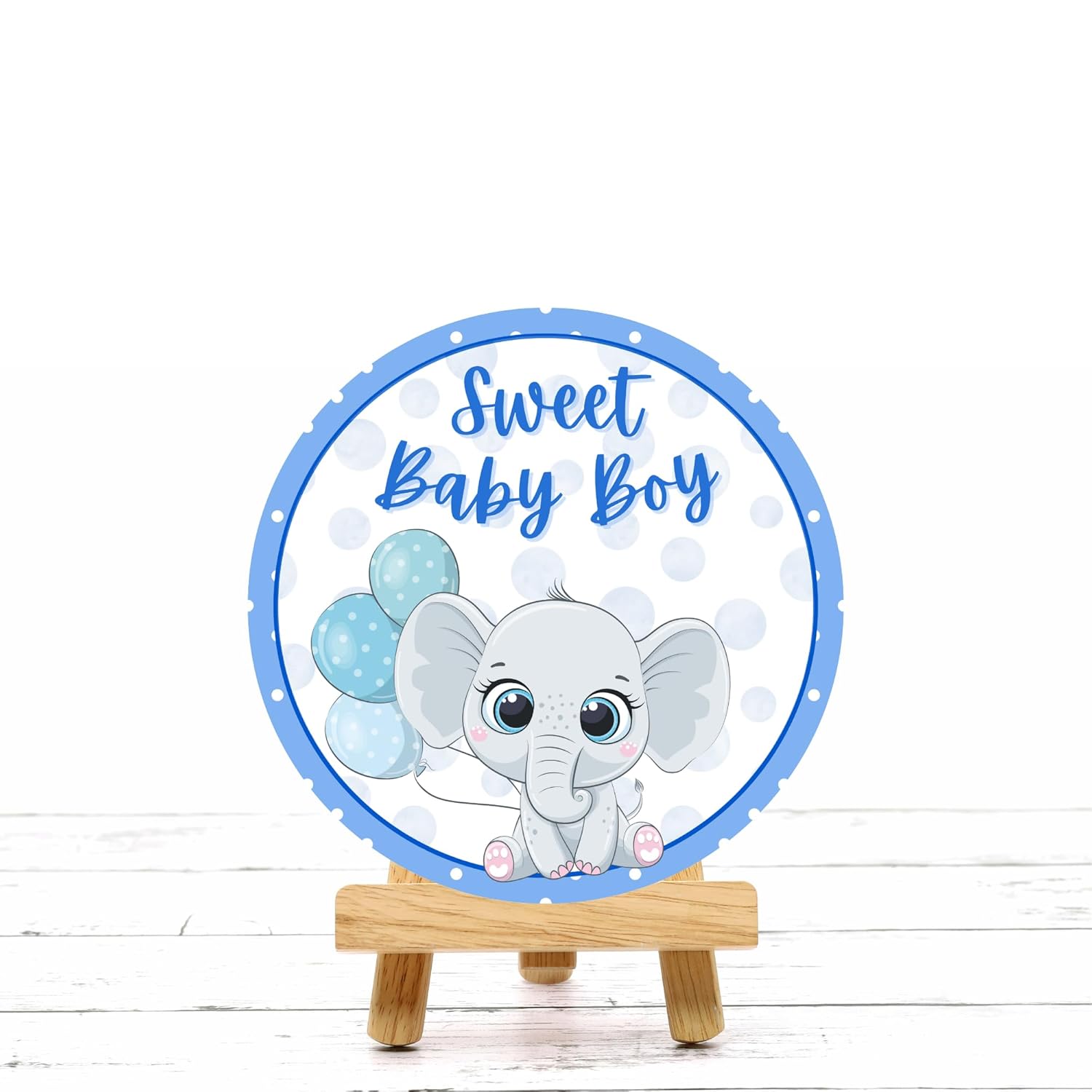 Sweet Baby Boy Elephant Decor Sign