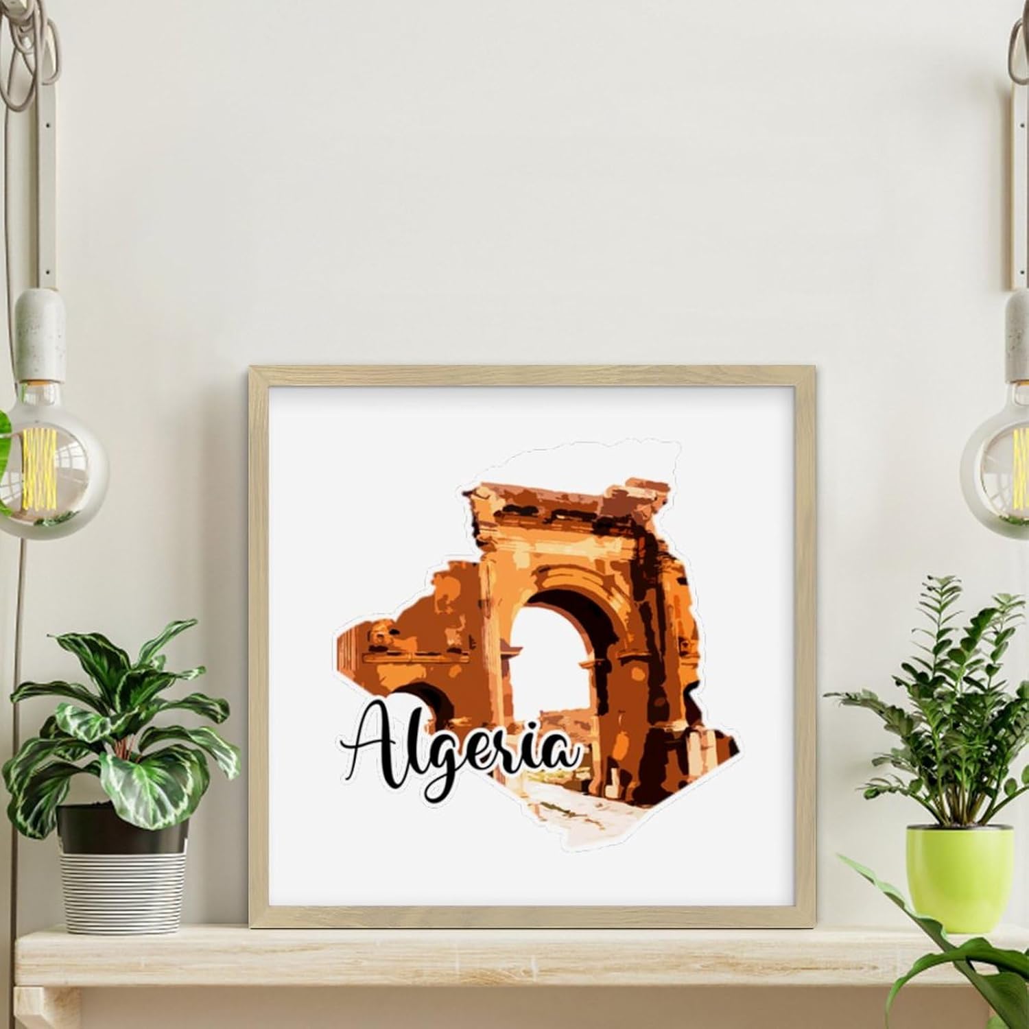 Personalized Wood Framed Sign for Algerian Wall Art