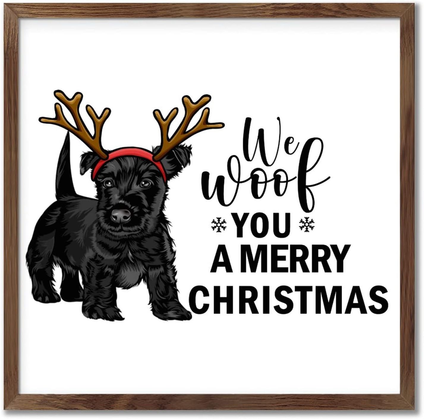 Merry Christmas Dog Wall Sign for Home Decor