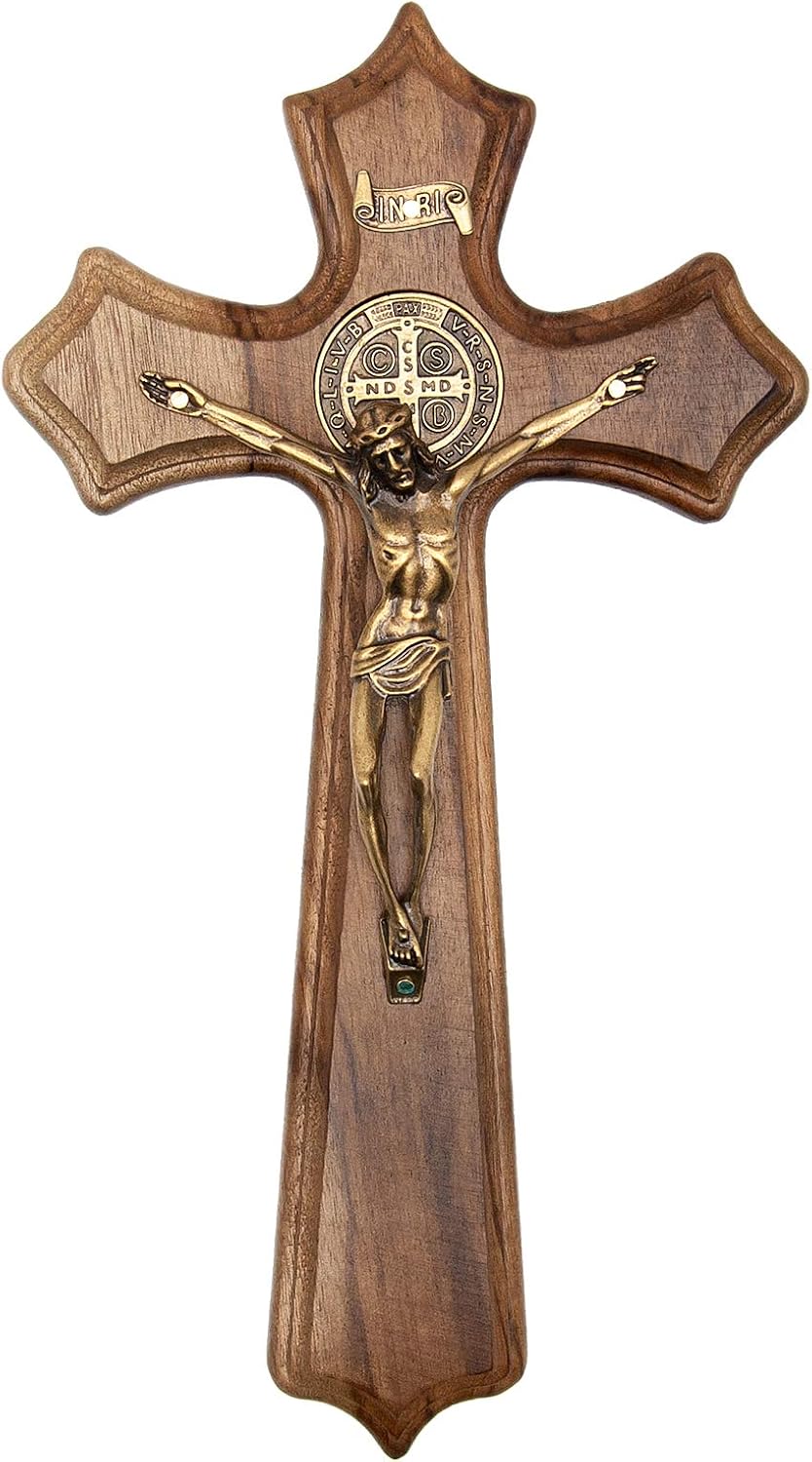 Intercession Wall Wood Cross Crucifix 10 Inches