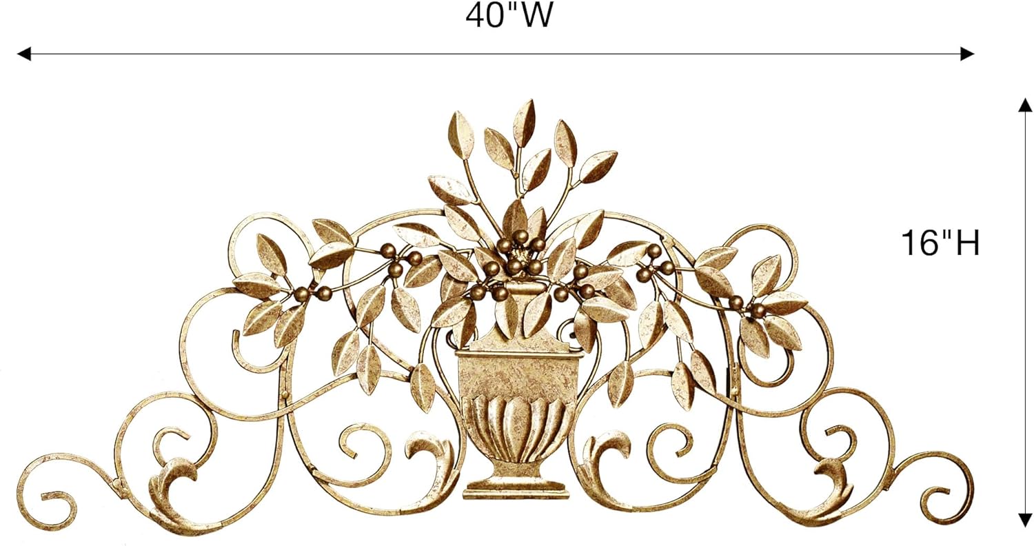 Touch of Class Urna Toscana Wall Grille Aged Gold 40 Inches Wide