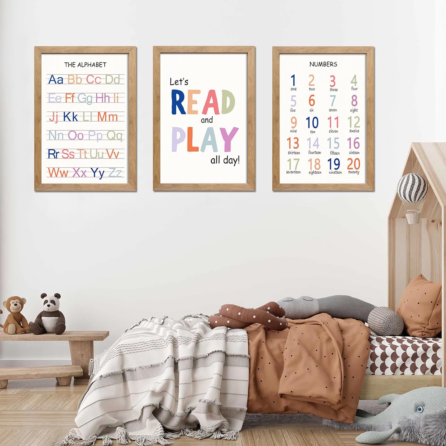 Cute Alphabet Numbers Wall Art Set of 3