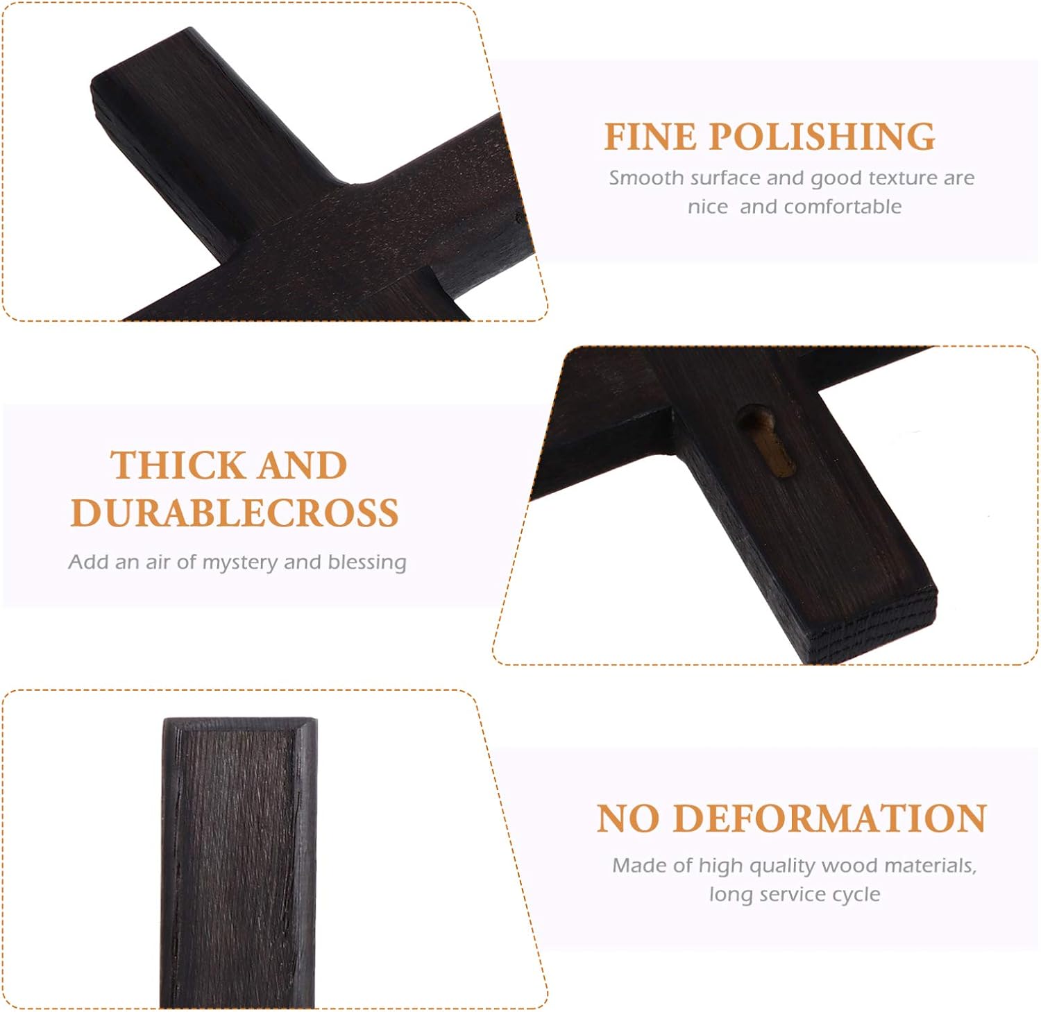 BESPORTBLE Wooden Cross Wall Decor Holy Jesus Decoration