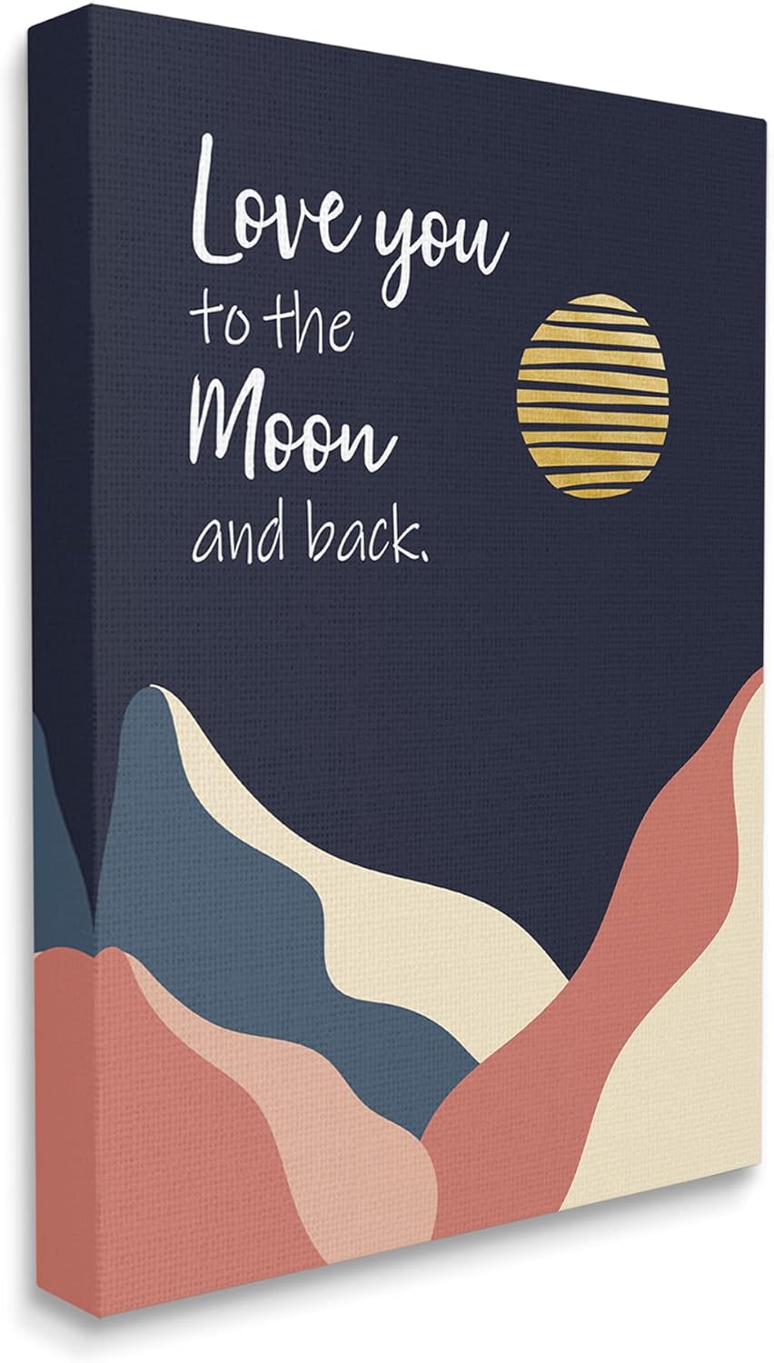 Stupell Industries Love You to Moon Canvas Wall Art Blue