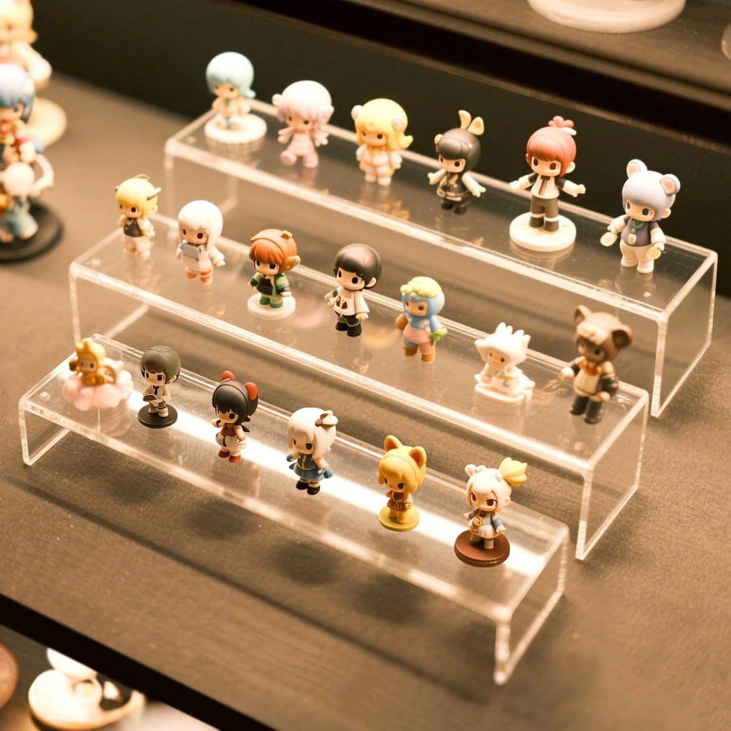 Blaithom Acrylic Display Risers 6pcs Set 12 Inch Clear Stackable Shelves