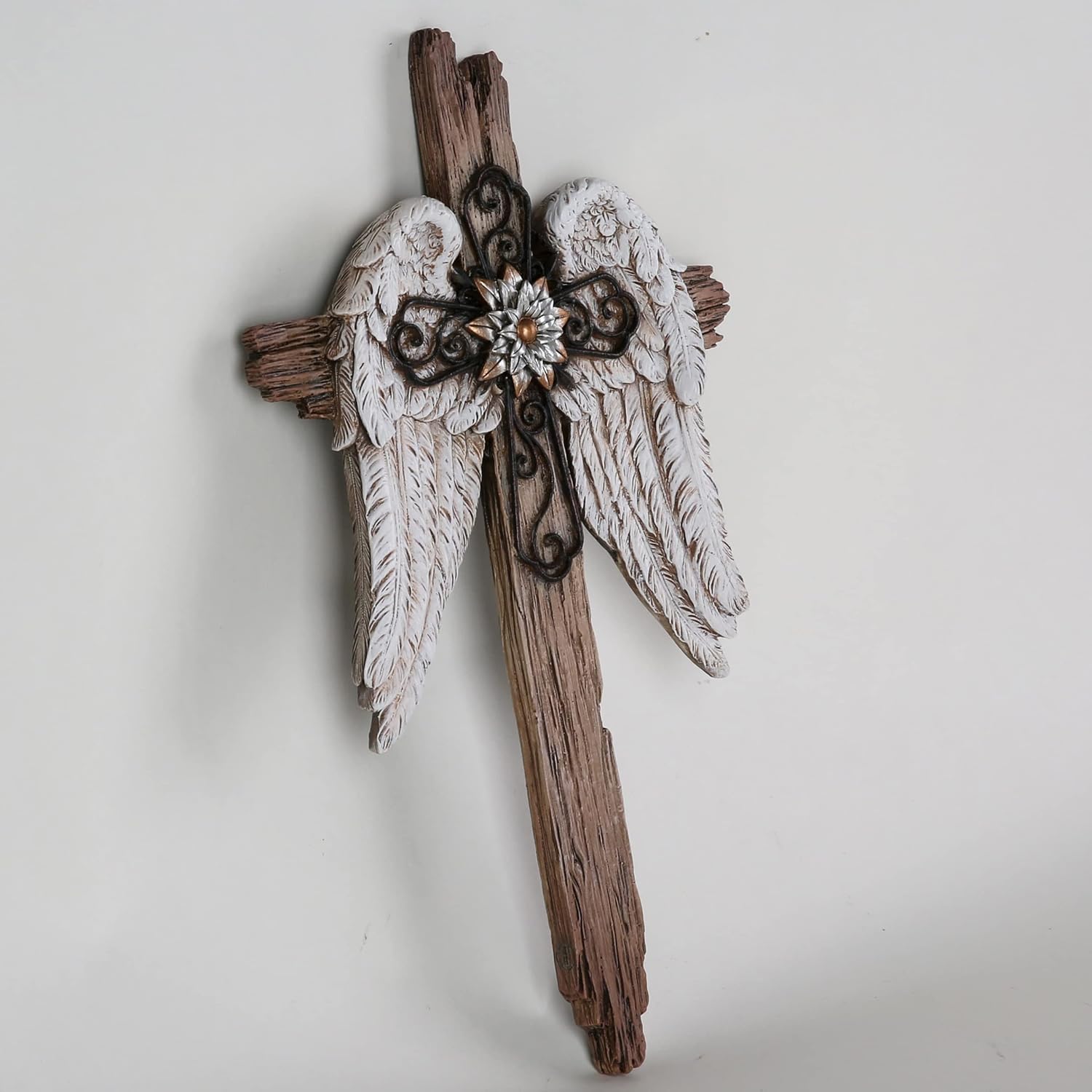 BC Home Decor Angel Wings Cross Wall Dcor