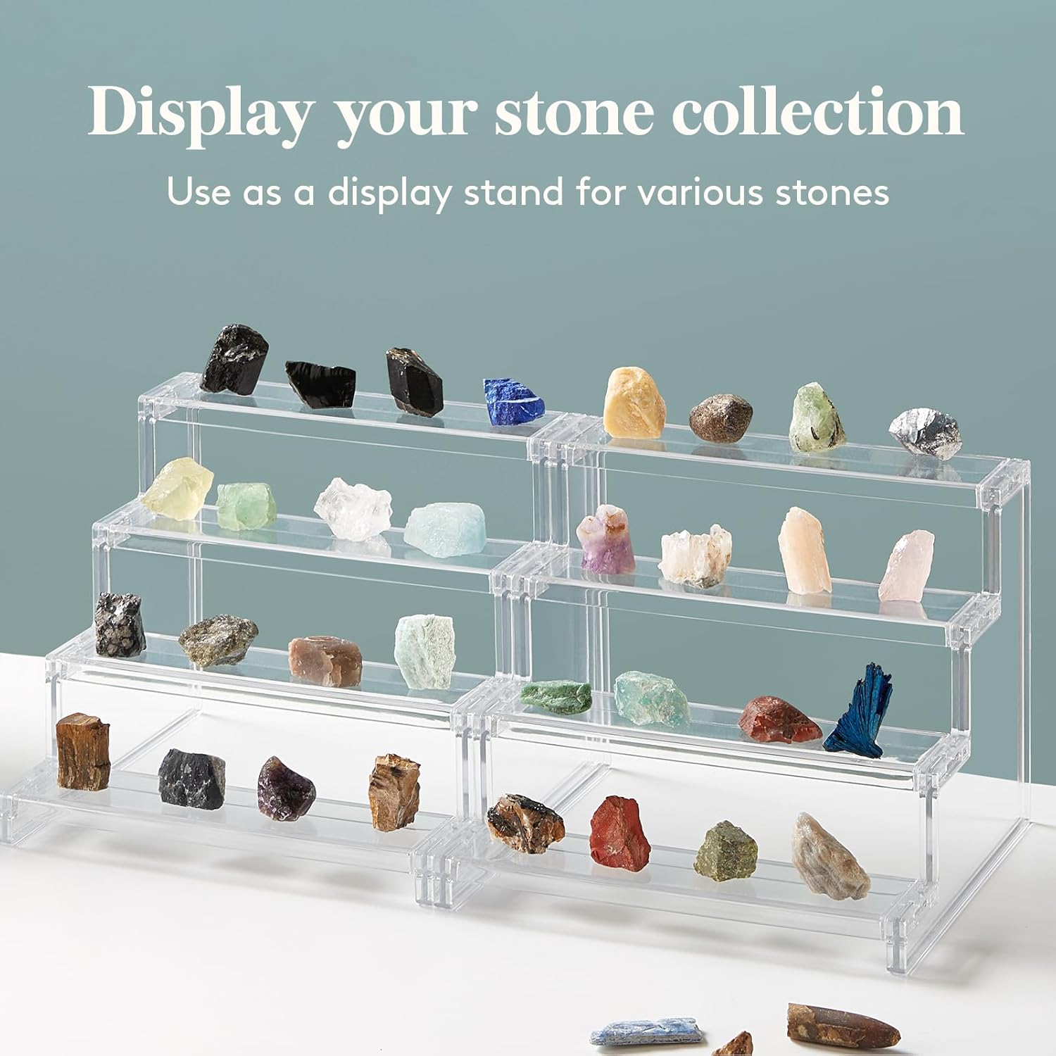 Lifewit 4 Tier Clear Display Riser Stand 9 Inch 2-Pack