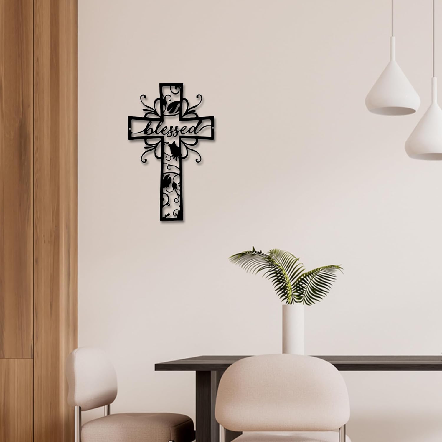 Rajukit Elegant Christian Wall Crosses - Premium Metal Wall Decor