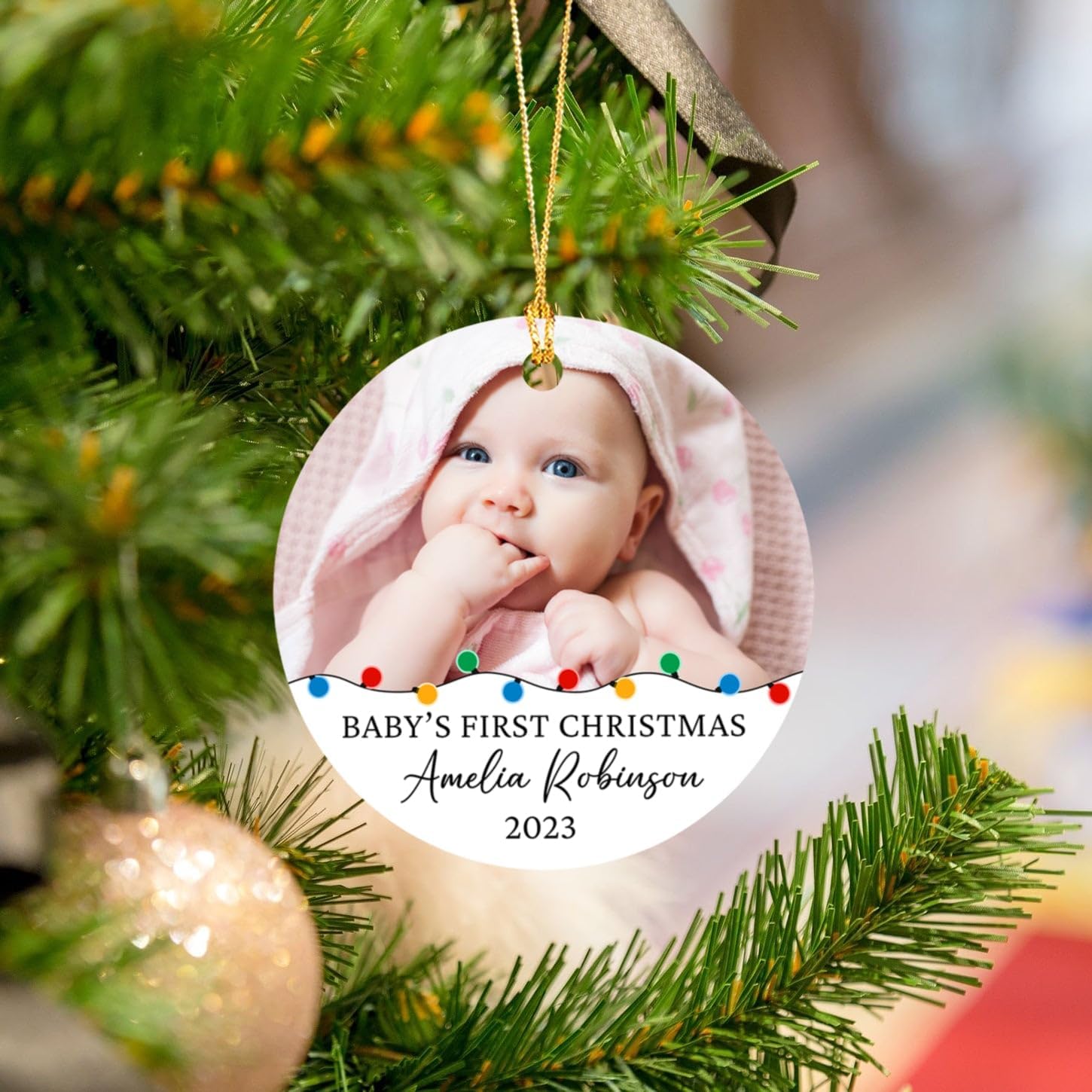 Personalized Babys First Christmas Ornament 2023