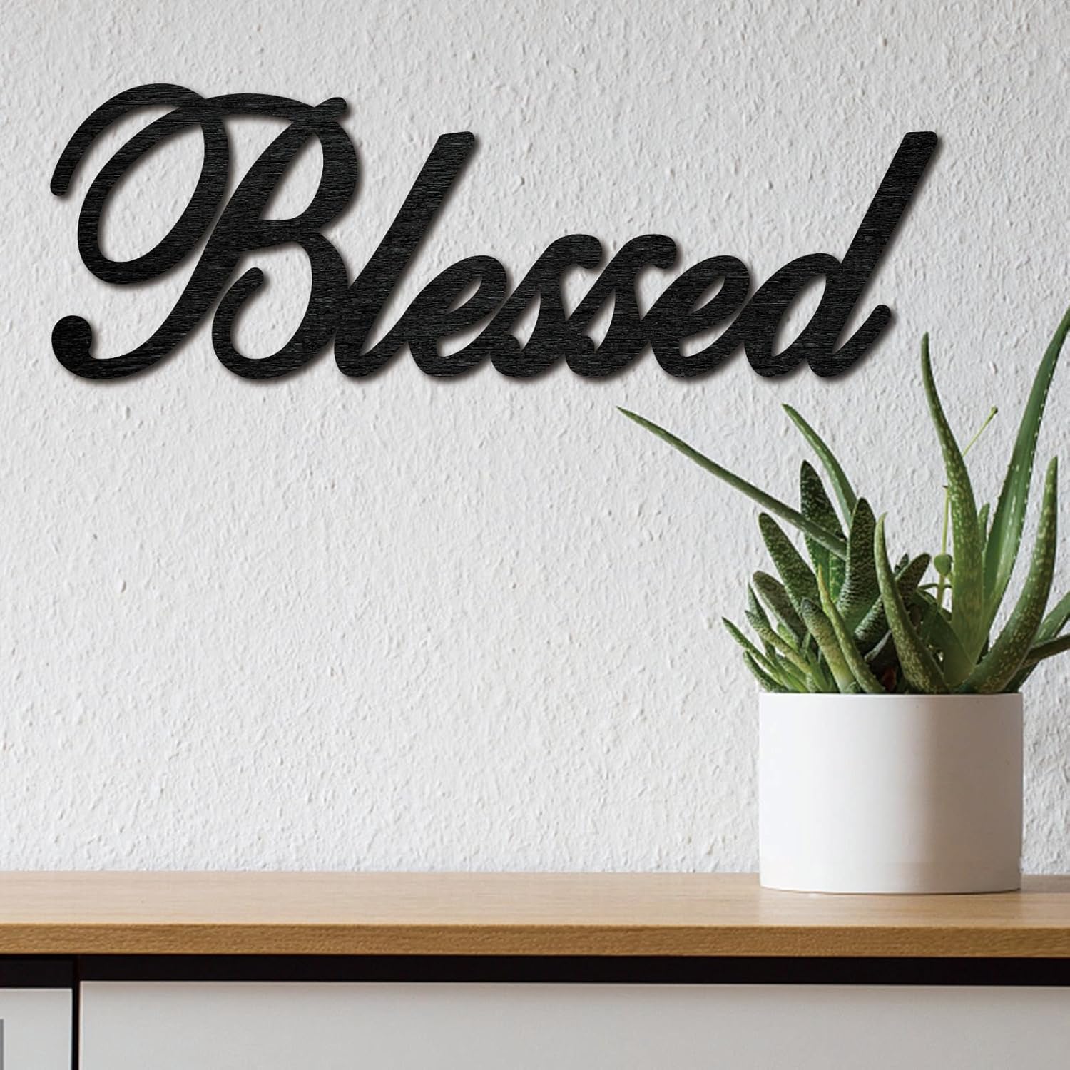 Blessed Wooden Sign Wall Decor Unfinished Letter Cutout